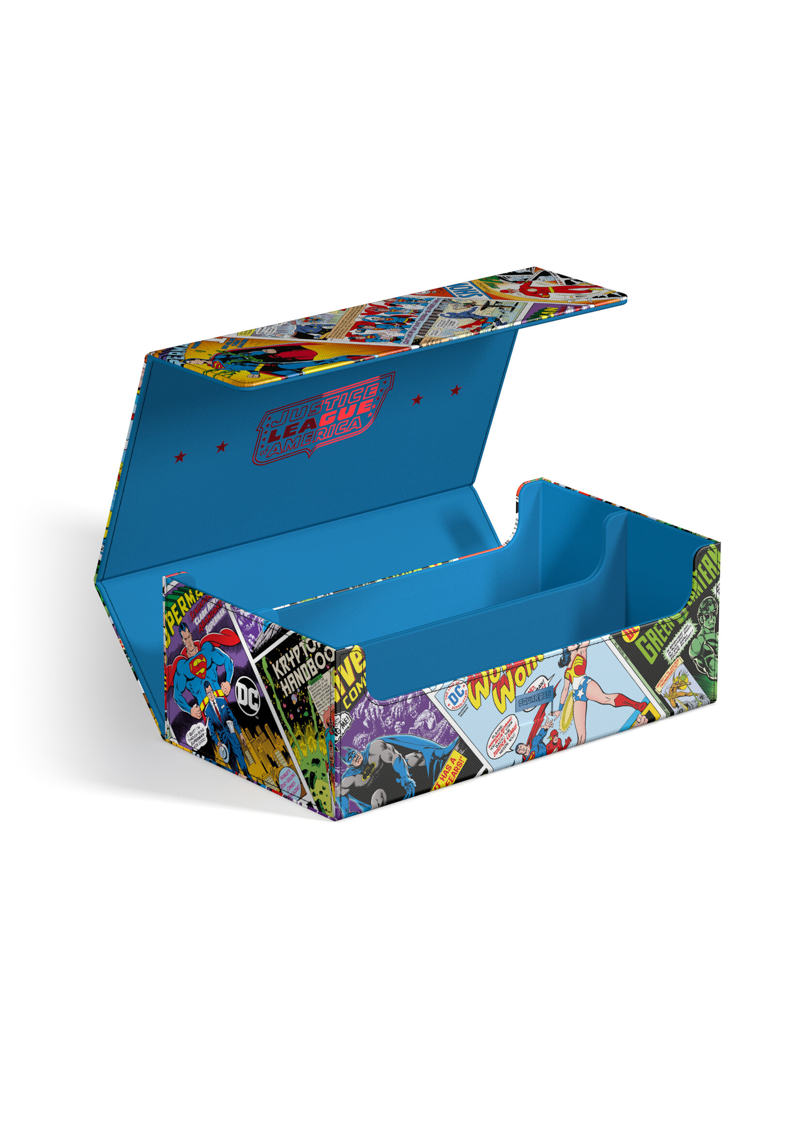 SQUAROES DC JUSTICE LEAGUE WV1 COLLECTORS CASE "VINTAGE COMICS"