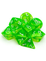 LAB DICE TRANSLUCENT 7-DIE SET RAD GREEN/WHITE