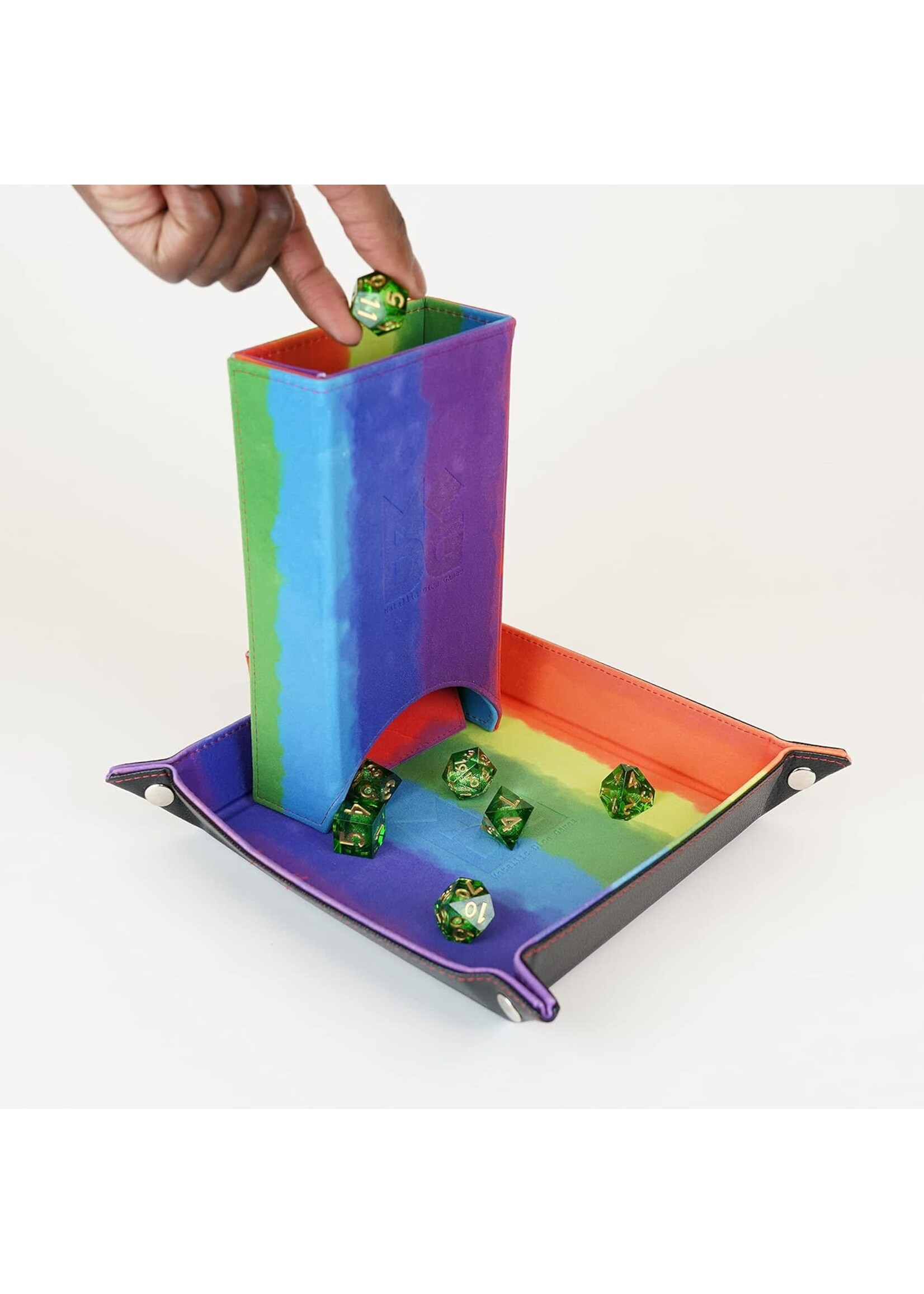 DICE TOWER FOLD UP DICE TOWER WATERCOLOUR RAINBOW