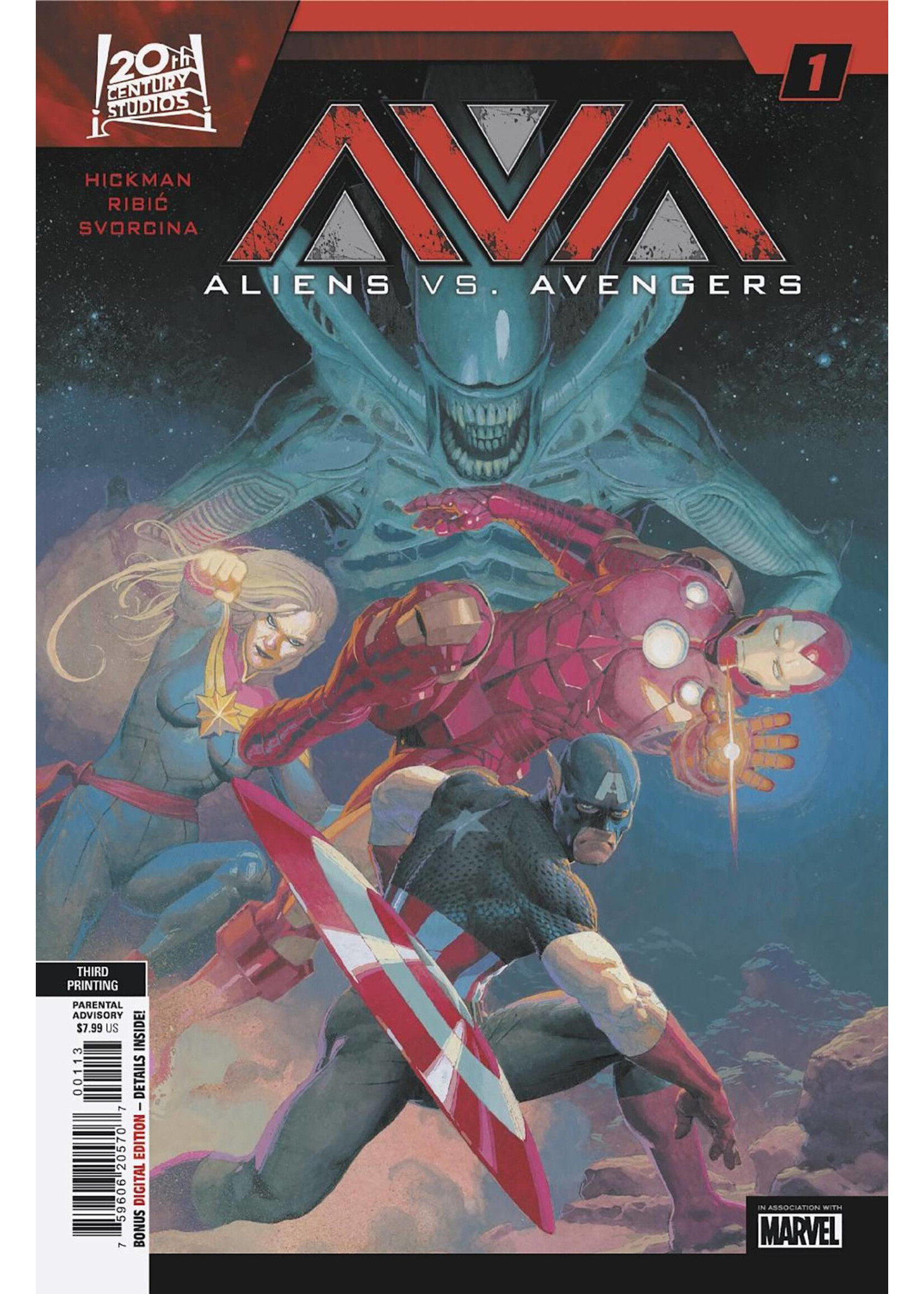 ABRAMS ALIENS VS AVENGERS (2024) #1 RIBIC 3RD PRINT VAR