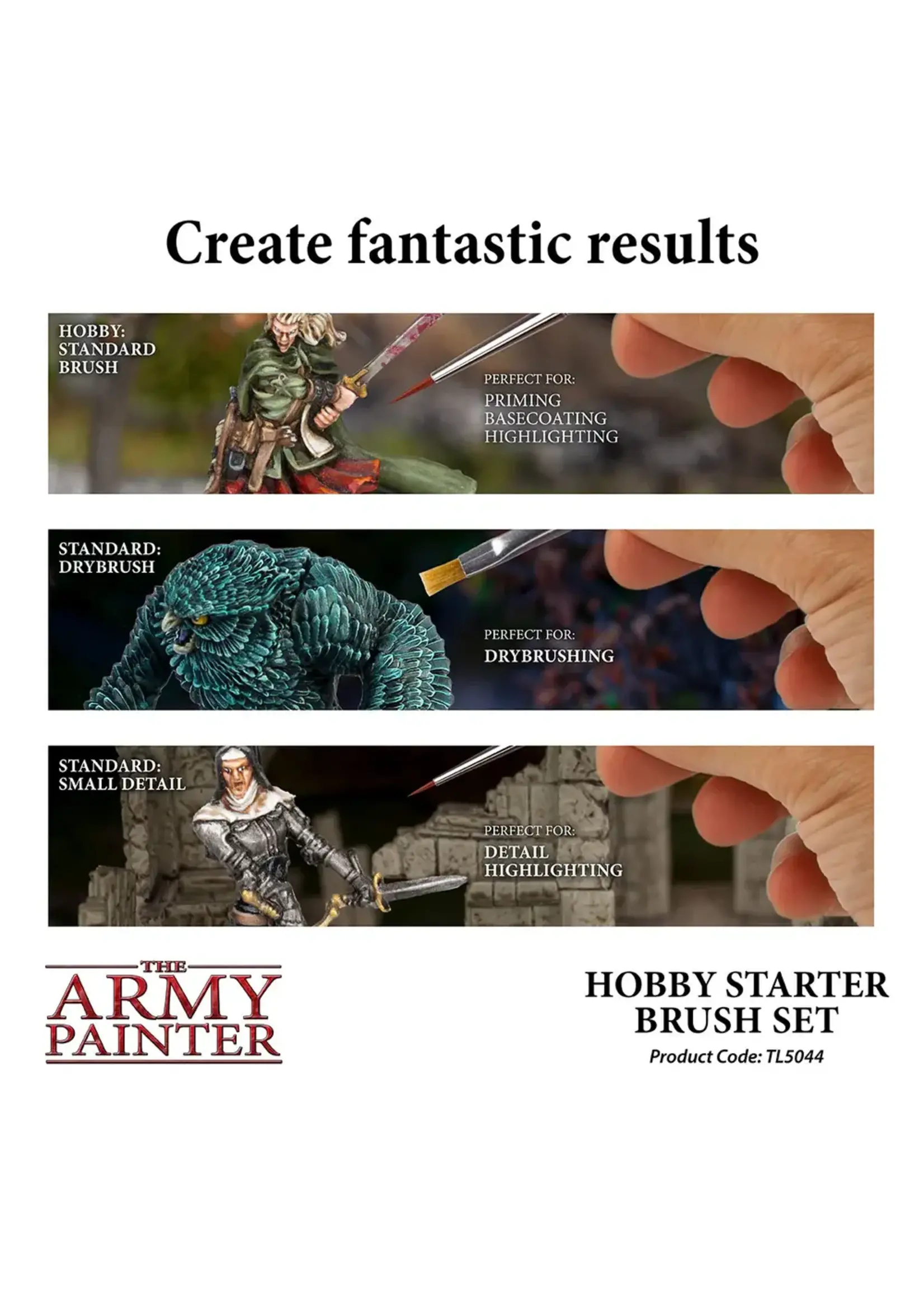 . ARMY PAINTER HOBBY STARTER BRUSH SET (3)