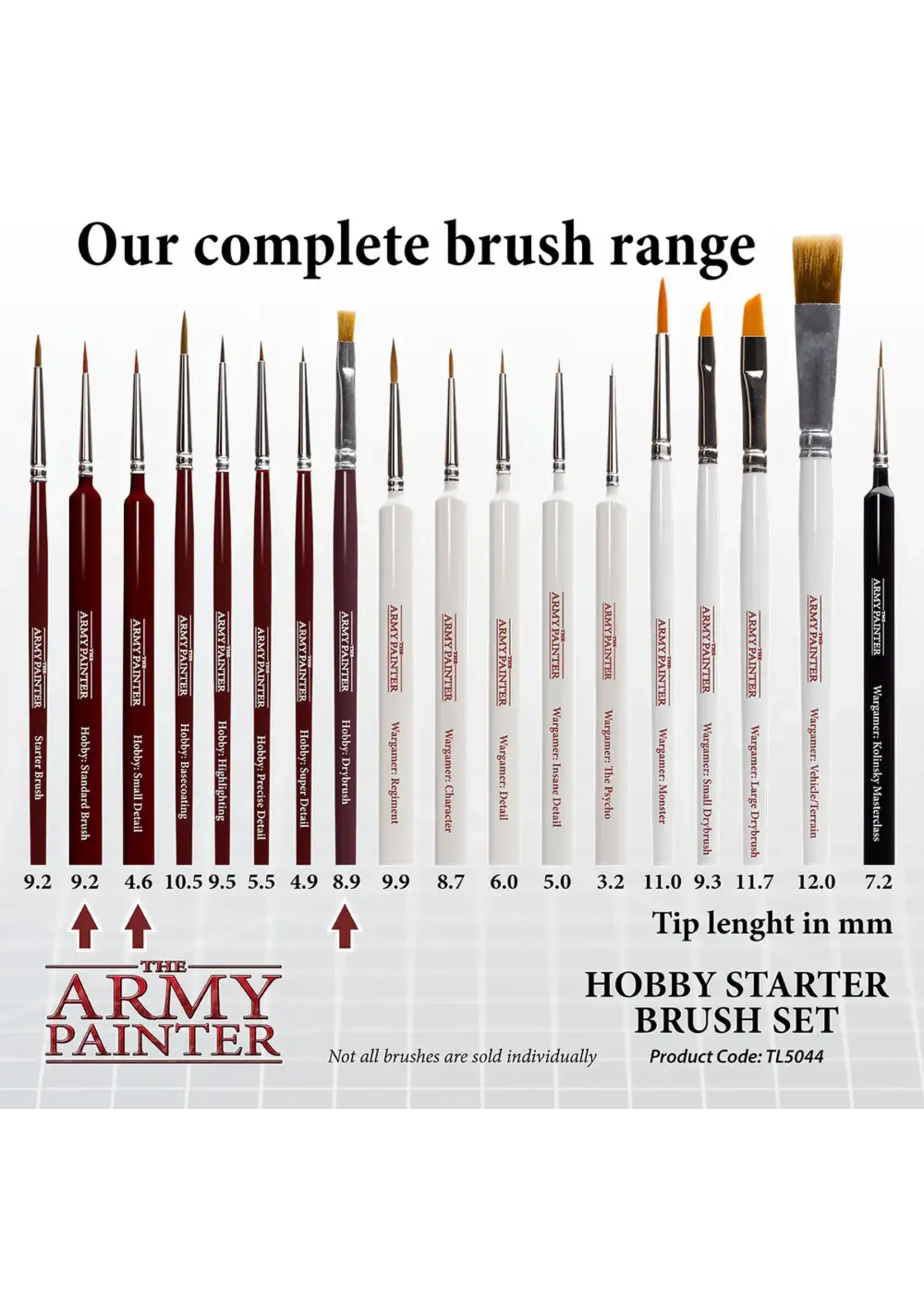 . ARMY PAINTER HOBBY STARTER BRUSH SET (3)