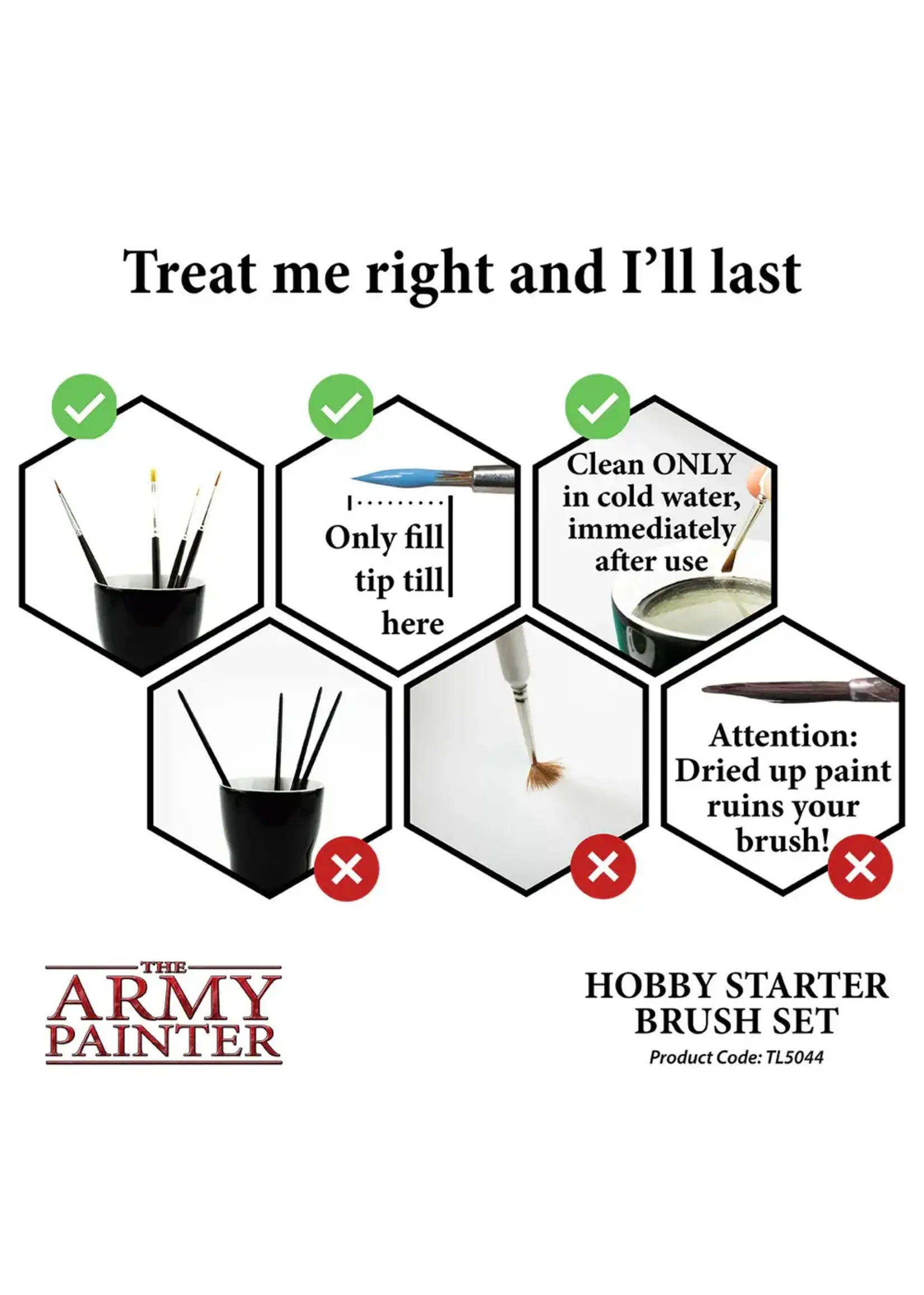 . ARMY PAINTER HOBBY STARTER BRUSH SET (3)