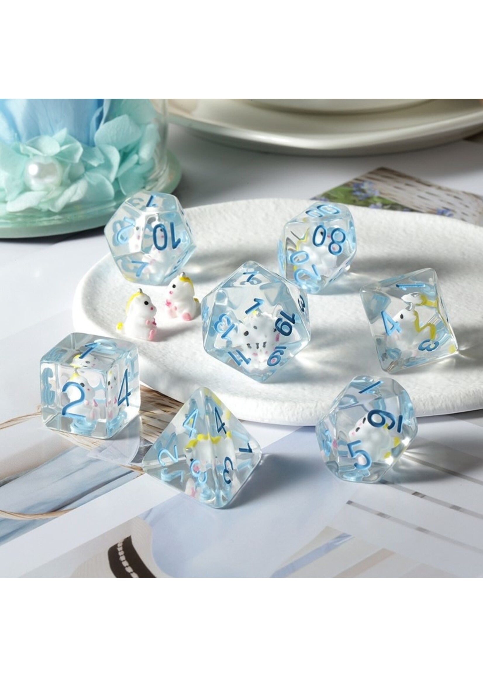 DICE HABIT RESIN DICE UNICORN 7PC DICE SET