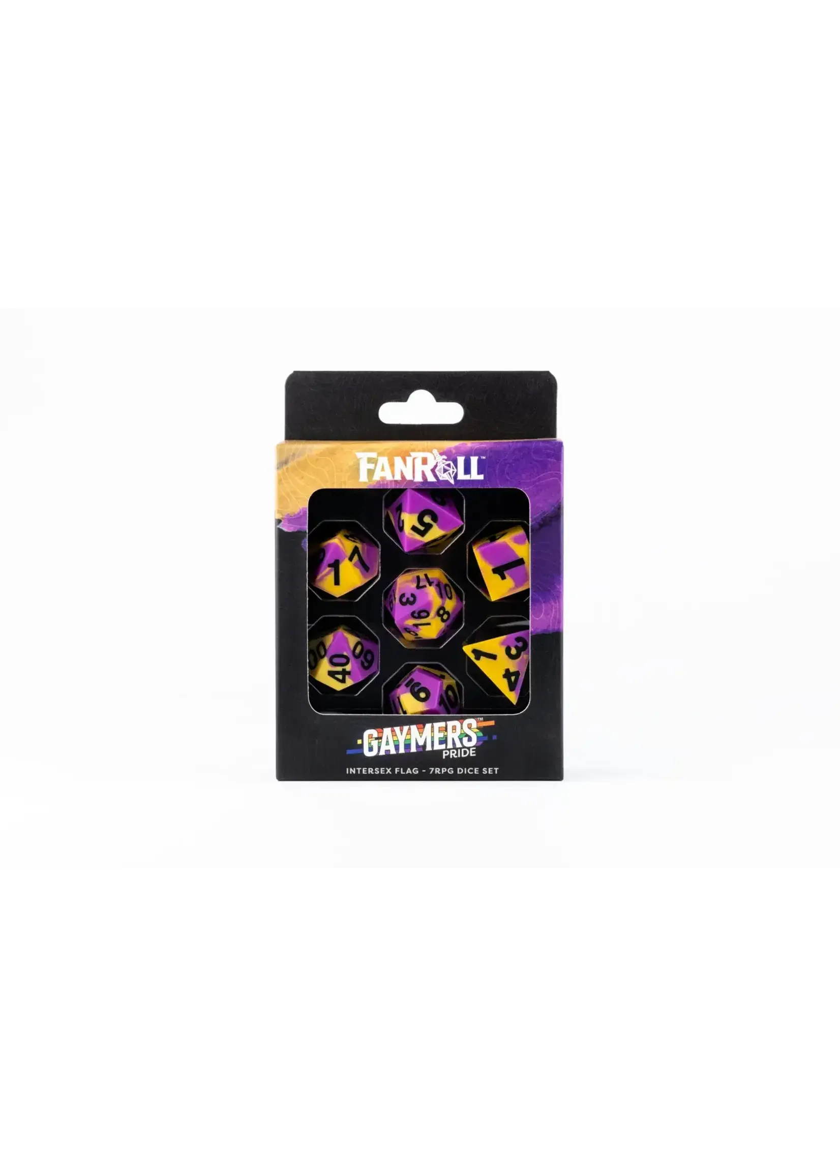 FANROLL DICE SHARP EDGE SILICON RUBBER 16MM 7PC SET PRIDE INTERSEX