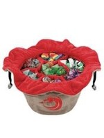 DRAWSTRING BROWN SECTIONAL DICE POUCH