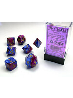 CHESSEX GEMINI 7-DIE SET BLUE-PURPLE/GOLD