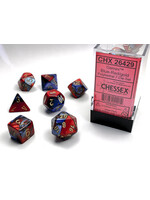 CHESSEX GEMINI 7-DIE SET BLUE-RED/GOLD