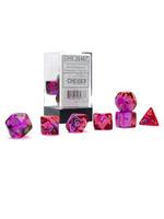 CHESSEX GEMINI 7-DIE SET TRANSLUCENT RED-VIOLET/GOLD