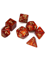 CHESSEX MINI SCARAB 7-DIE SET SCARLET/GOLD