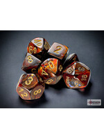 CHESSEX MINI SCARAB 7-DIE SET BLUE BLOOD/GOLD