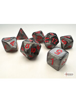 CHESSEX MINI VELVET 7-DIE SET BLACK/RED