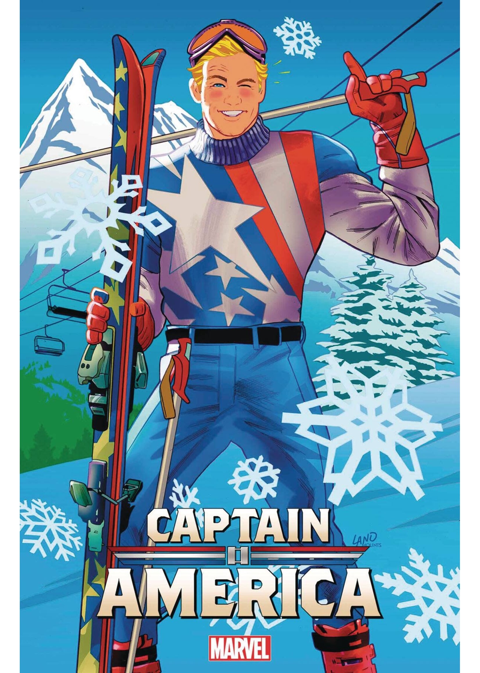 . CAPTAIN AMERICA (2023) #4 GREG LAND SKI CHALET VAR