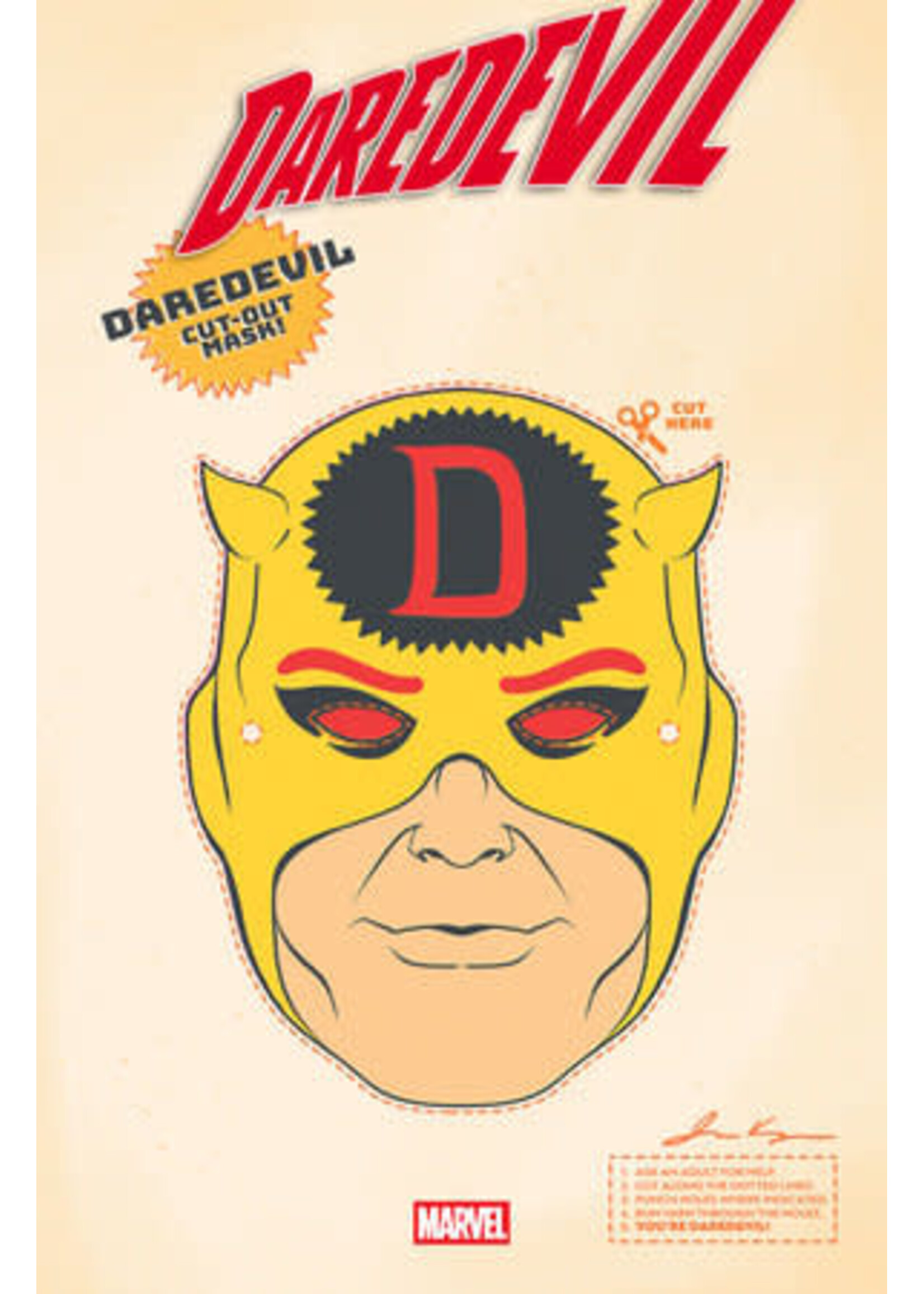 MARVEL COMICS DAREDEVIL (2023) #25 RETRO HALLOWEEN MASK