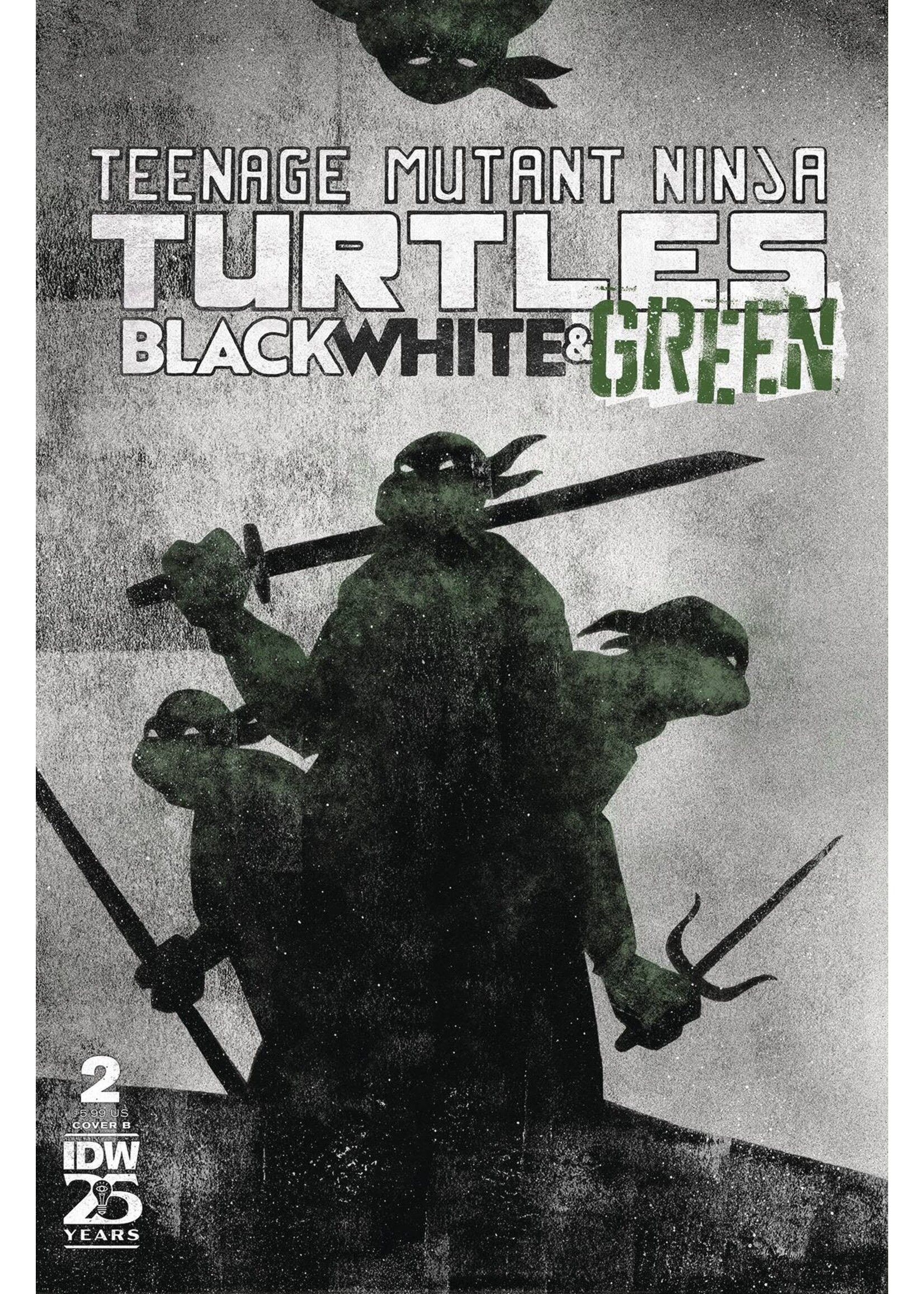. TMNT BLACK WHITE & GREEN #2 CVR B LOVE