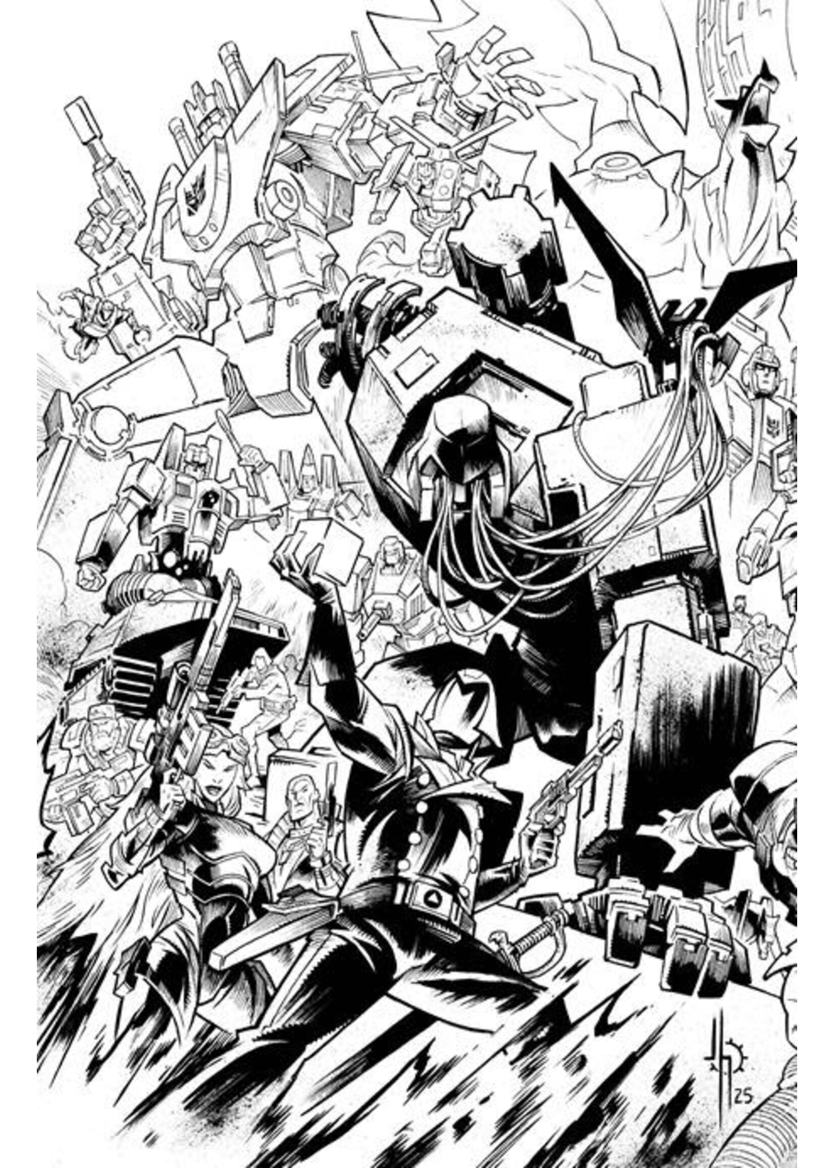 IMAGE COMICS TRANSFORMERS (2023) #21 CVR G HOWARD ENERGON UNIVERSE SECOND ANN VAR B&W