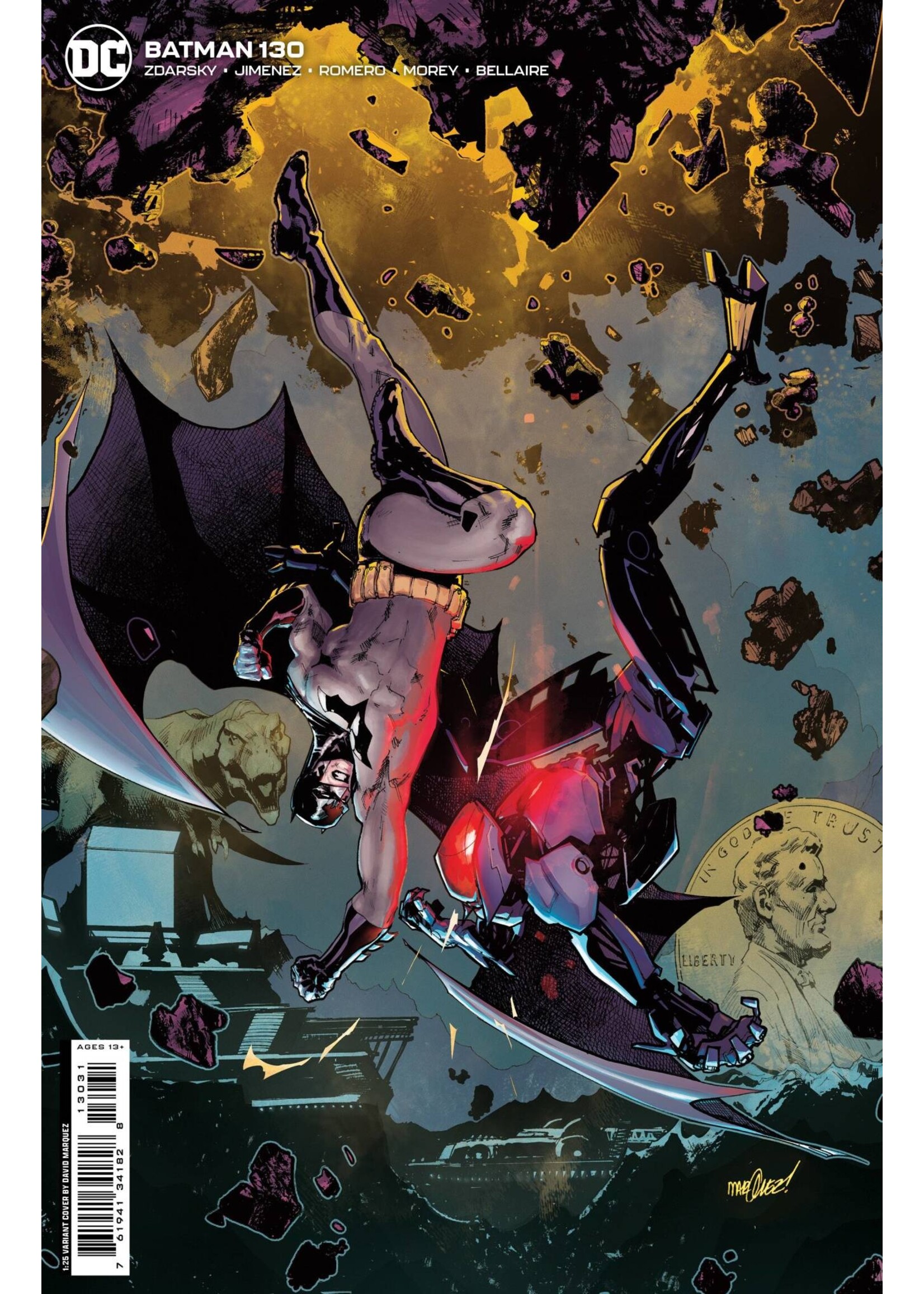 . BATMAN (2016) #130 CVR E 1:25 MARQUEZ CARD STOCK VAR