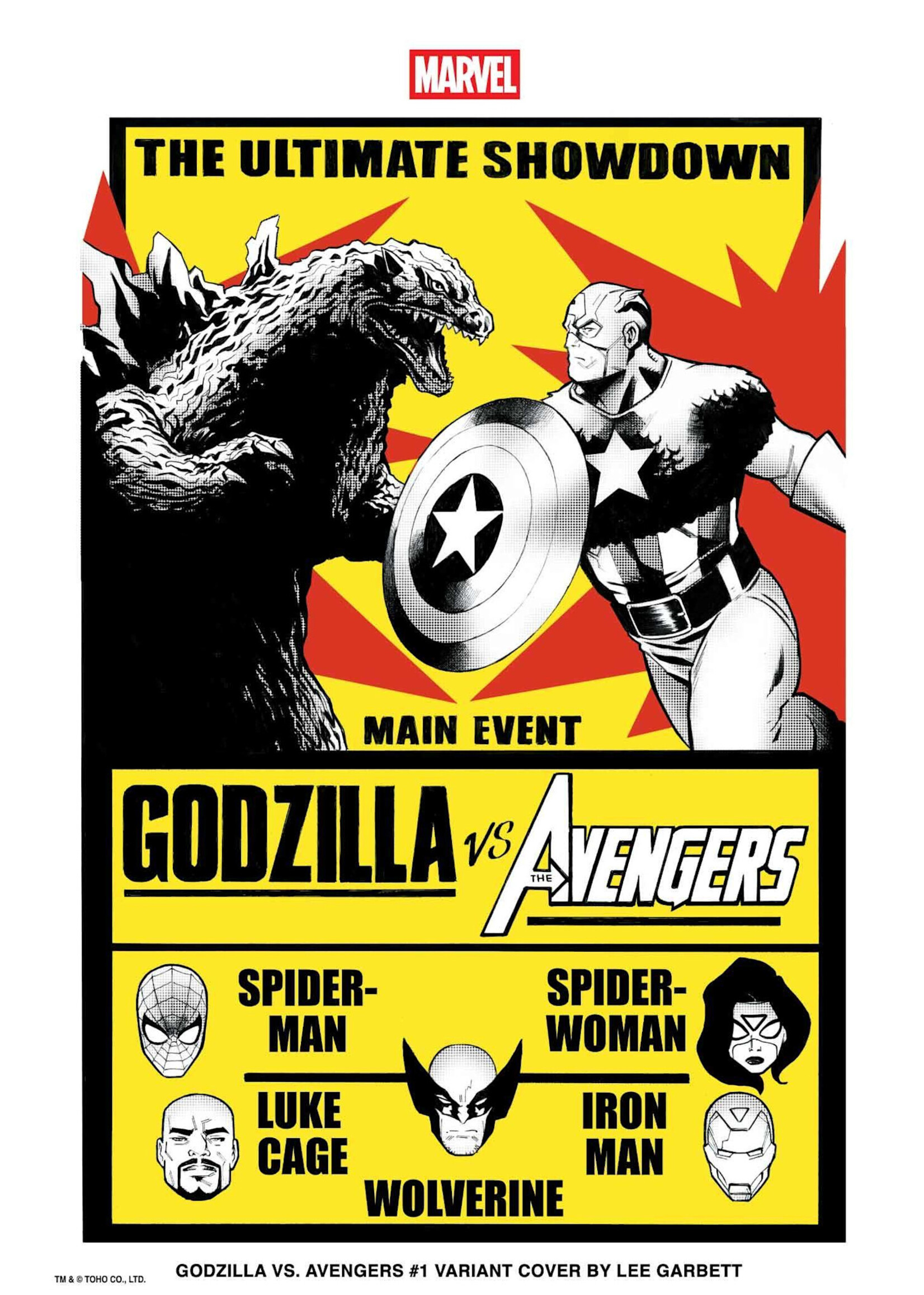 MARVEL COMICS GODZILLA VS. AVENGERS (2025) #1 GARBETT VERSUS VAR