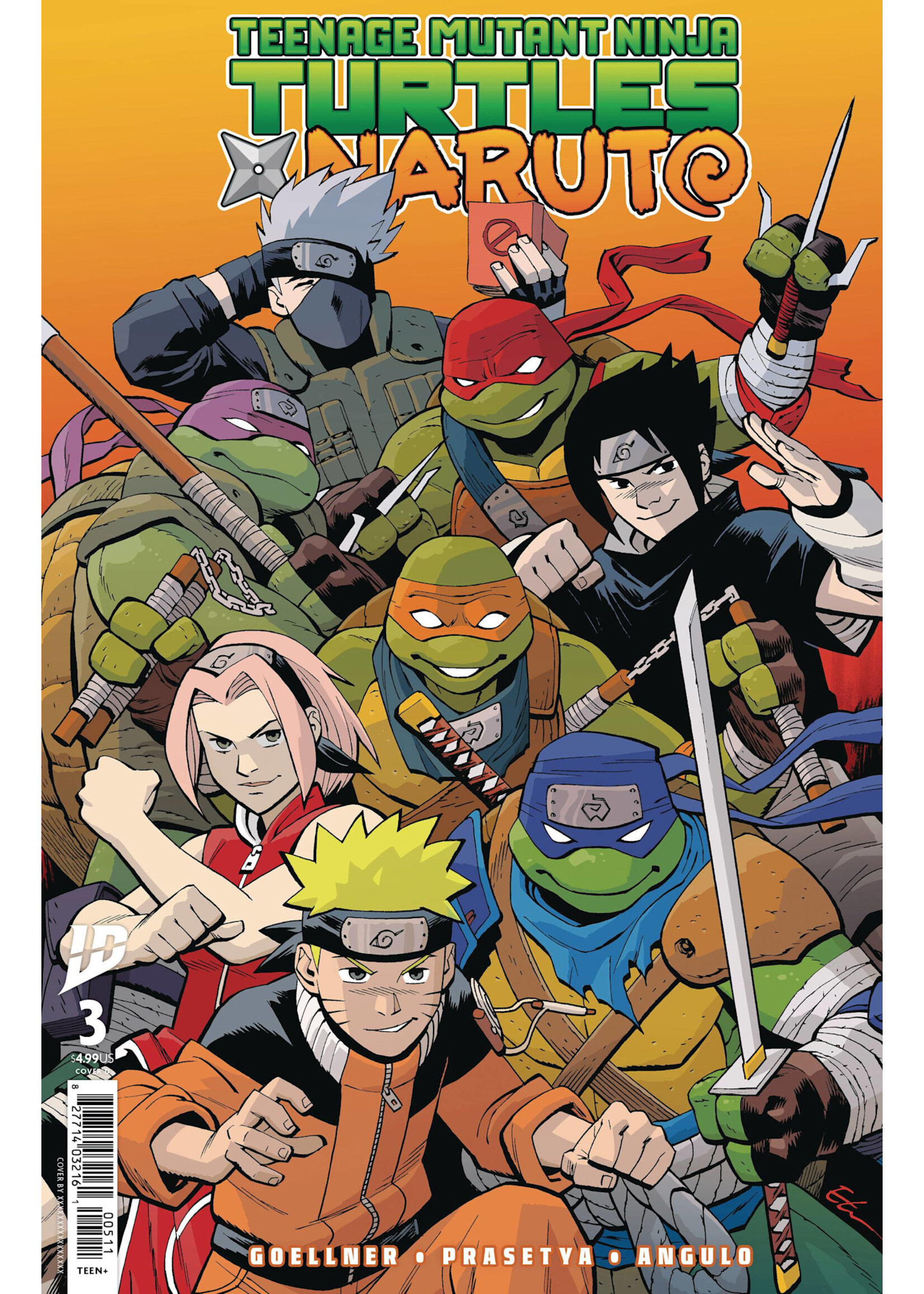 IDW PUBLISHING TEENAGE MUTANT NINJA TURTLES X NARUTO #3 VAR D YOUNG