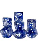 R4I SET OF 7 DICE SUNKEN SILVER