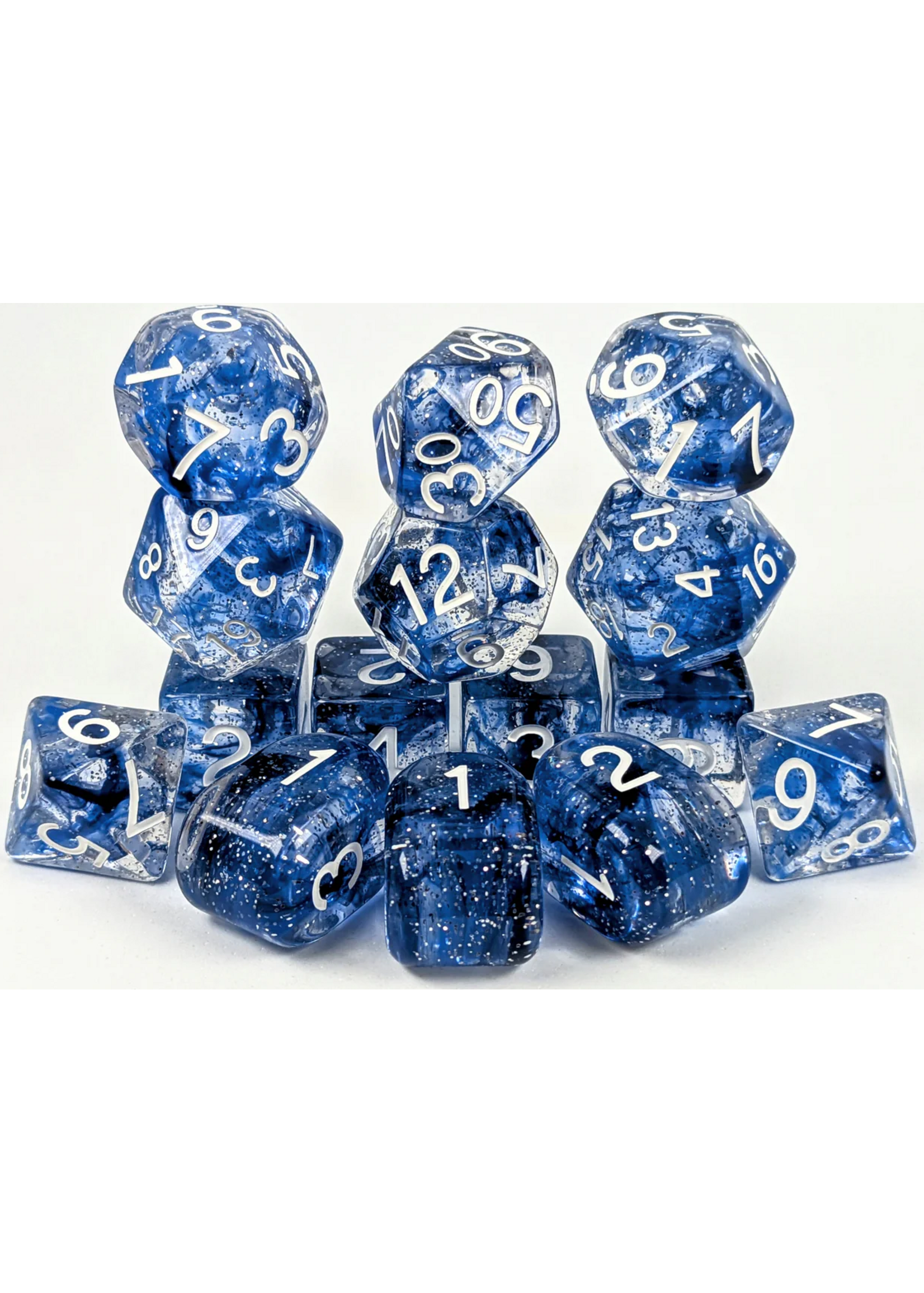 R4I SET OF 15 DICE SUNKEN SILVER