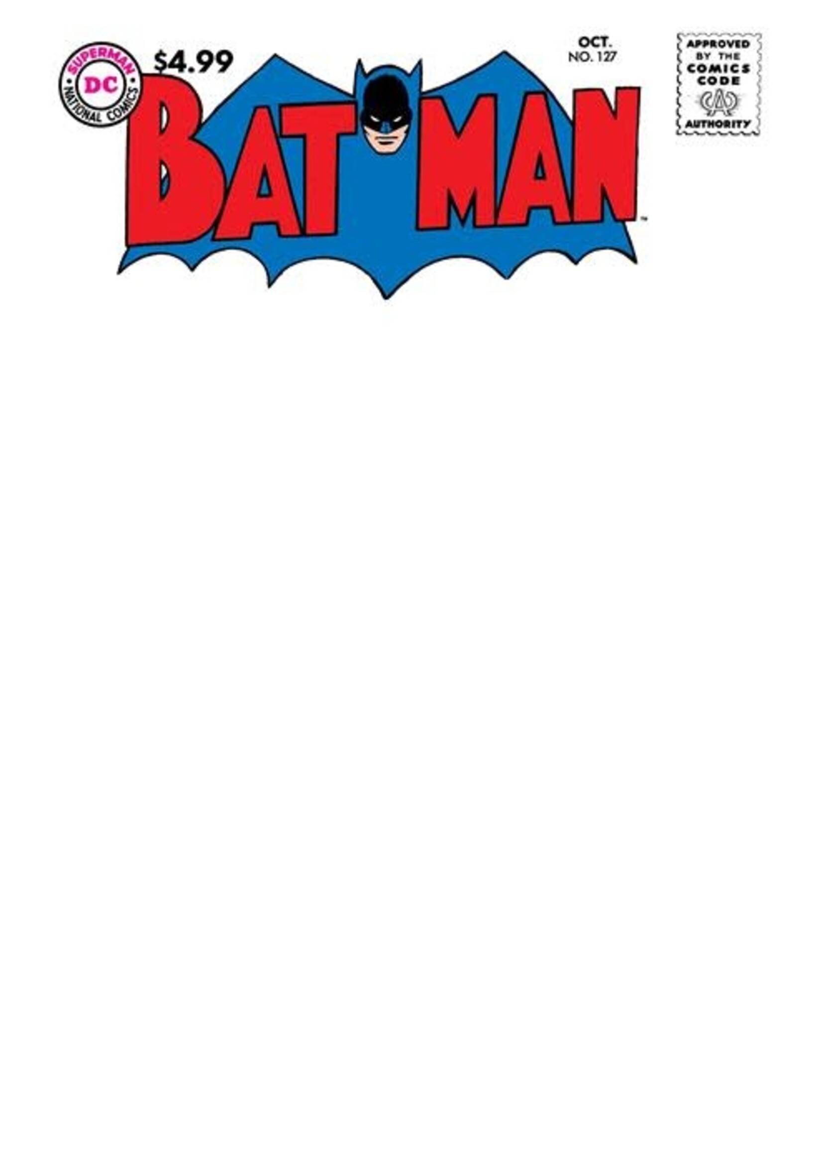 DC COMICS BATMAN #127 FACSIMILE EDITION CVR B BLANK