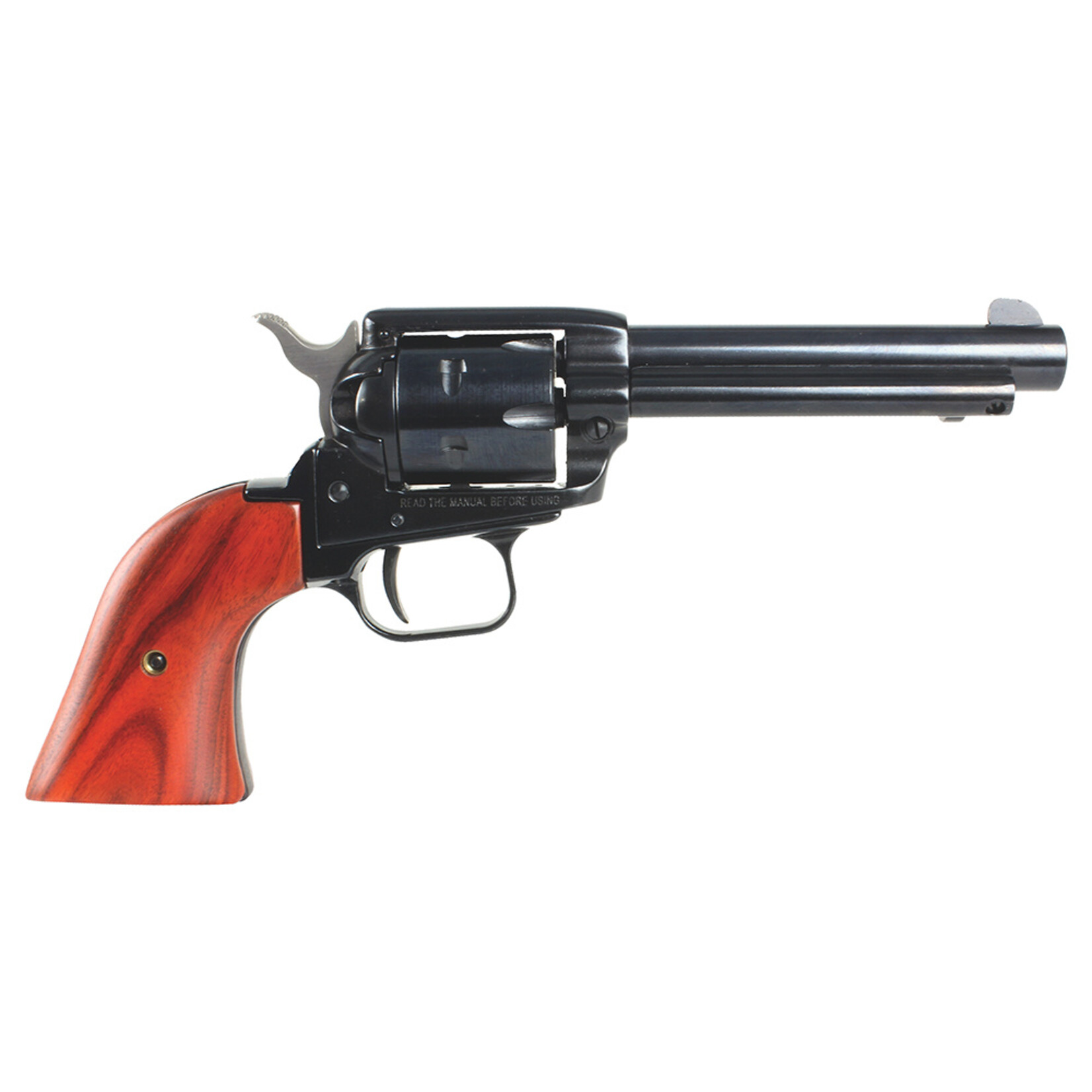 Heritage Manufacturing Heritage Mfg Rough Rider 22 LR 6 Shot, 4.75" Black Steel Barrel, Black Zinc Alloy Frame, Black Cylinder Cocobolo Grip, Hammer/Thumb Safety, Exposed Hammer