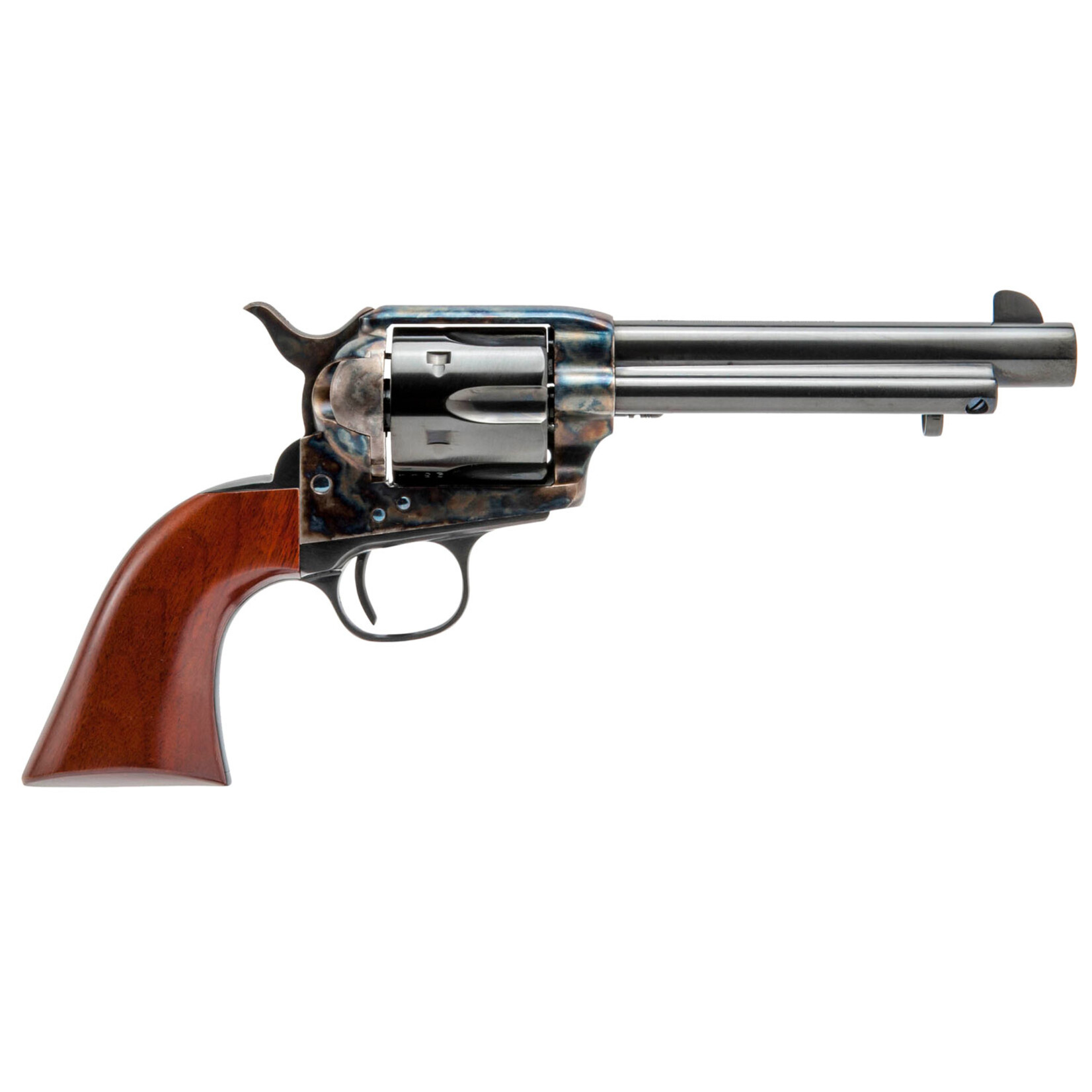 Cimarron Firearms Cimarron Model P 38 Special 357 Mag 6 Shot, 5.50" Blued Steel Barrel, Cylinder & Frame, Walnut Grip, Exposed Hammer