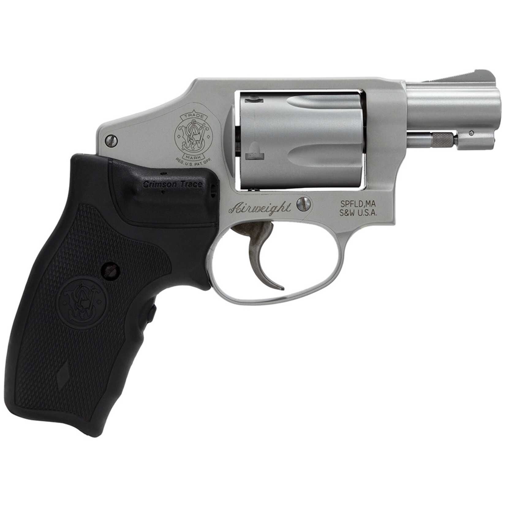Smith & Wesson Smith & Wesson Model 642 Airweight 38 Special + P 5 Shot 1.88" Stainless Steel Barrel/Cylinder, Matte Silver Aluminum Alloy J-Frame, Includes Crimson Trace LG-305 Lasergrip