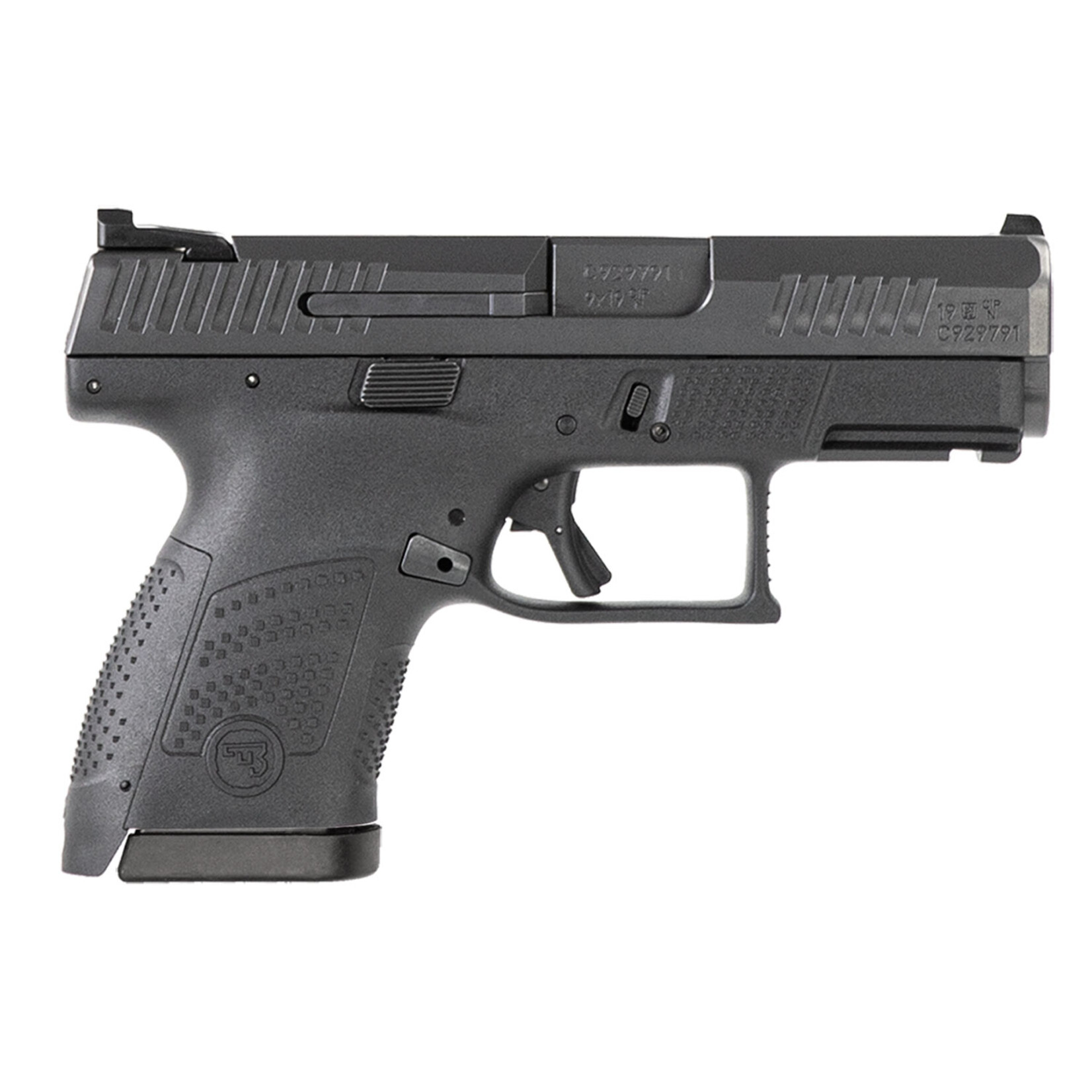CZ CZ-USA P-10 S 9mm Luger 12+1 3.50" Black Nitride Inside Railed Slide, Black Polymer Frame w/Picatinny Rail, Serrated Trigger Guard & Reversible Mag Release, Black Interchangeable Backstrap Grips