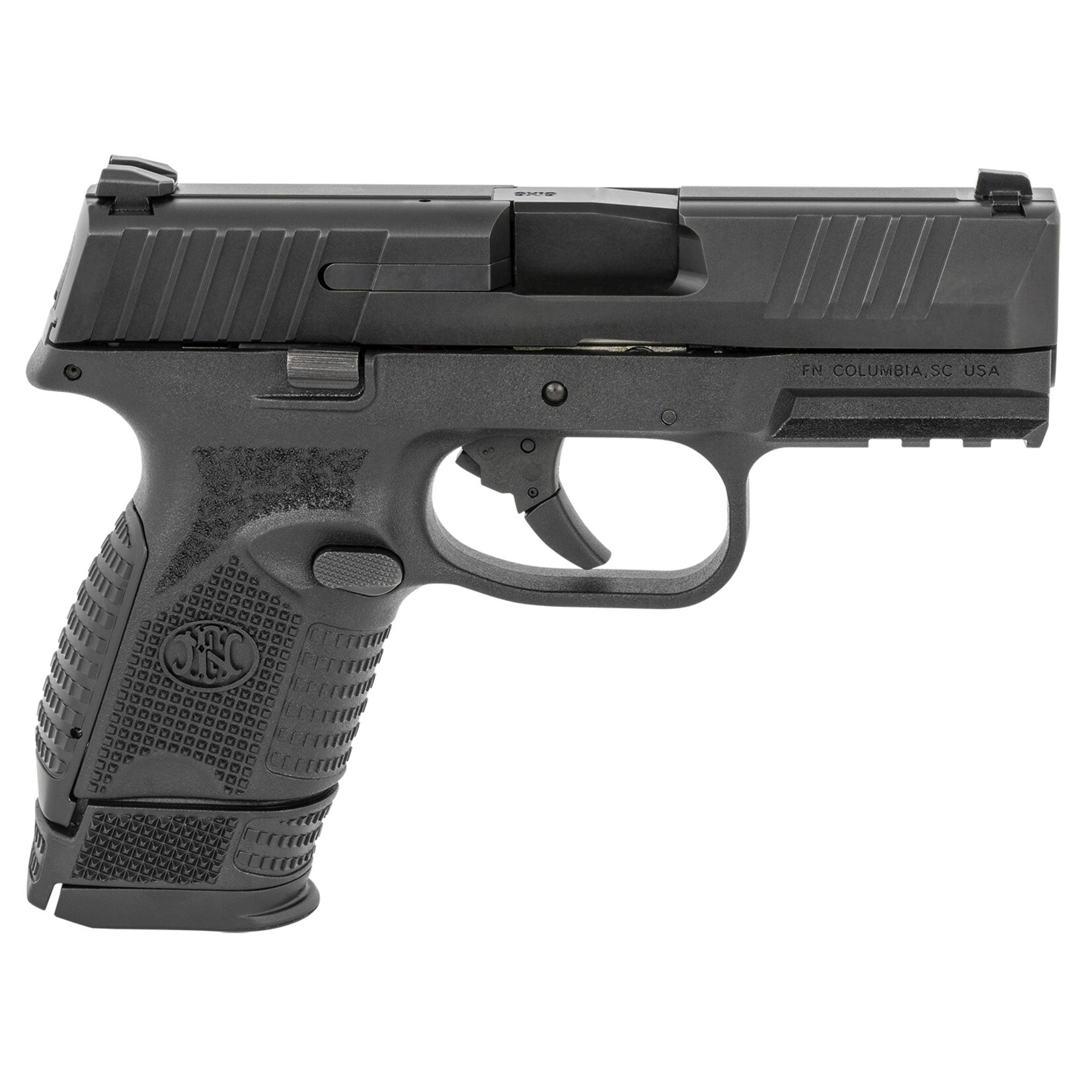 FN America FN 509 Compact 9mm Luger 3.70" Barrel 12+1 Or 15+1, Matte Black Polymer Frame With Mounting Rail, Matte Black Stainless Steel Slide, No Manual Safety