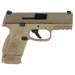 FN America FN 509 Compact Frame 9mm Luger 15+1/12+1, 3.70" Black Recessed Target Crown/Steel Barrel, Flat Dark Earth PVD Serrated Stainless Steel Slide, Flat Dark Earth Polymer Frame w/Picatinny Rail, Black Textured w/Interchangeable Backstrap Grip, No Saf