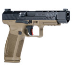 Canik Canik Mete SFx 9mm Luger 18+1/20+1 5.20" Barrel, Flat Dark Earth Frame w/Picatinny Accessory Rail, Serrated Optic Cut Steel Slide w/Nitride Finish, FDE Interchangeable Backstrap Grip, Includes 2 Magazines & Holster