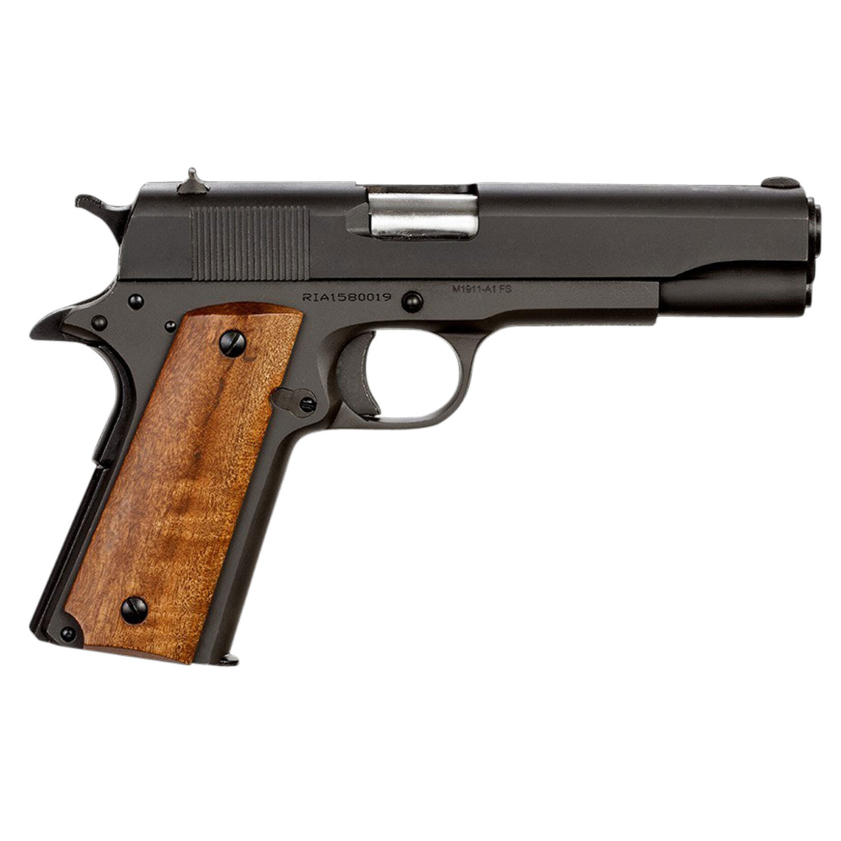 Rock Island Armory Rock Island GI Standard FS 9mm Luger Caliber with 5" Barrel, 10+1 Capacity, Overall Black Parkerized Finish Steel, Beavertail Frame, Serrated Slide & Black Rubber Grip