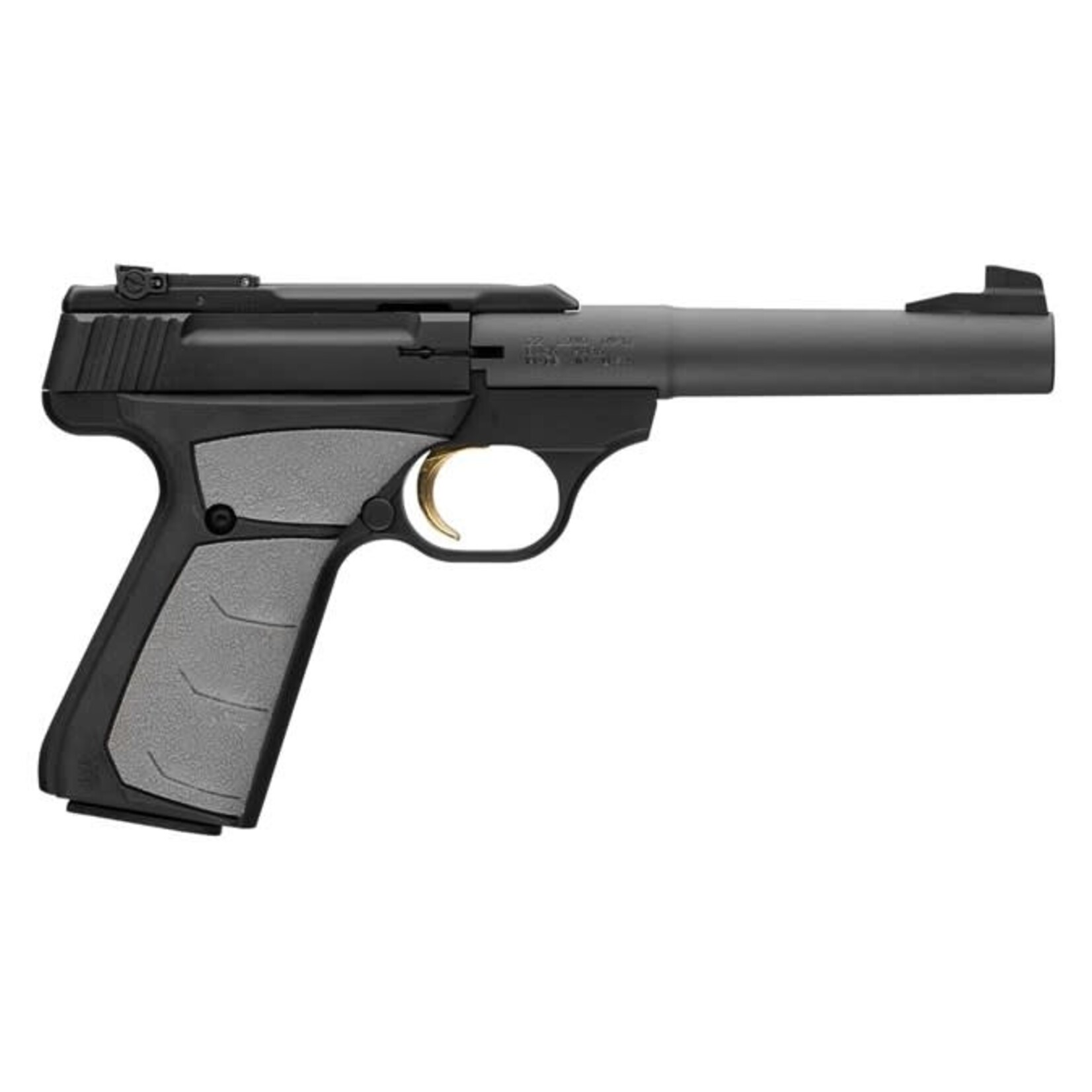 Browning Browning Buck Mark Camper 22 LR 10+1 5.50" Tapered Bull Barrel, Matte Black Serrated Steel Slide & Aluminum Frame, Gray Ultragrip FX Grip