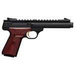 Browning Browning Buck Mark Field Target SR 22 LR 10+1 5.50" Threaded Barrel, Matte Black Serrated Steel, Optic Ready Slide & Aluminum Frame Laminate Cocobolo Grip