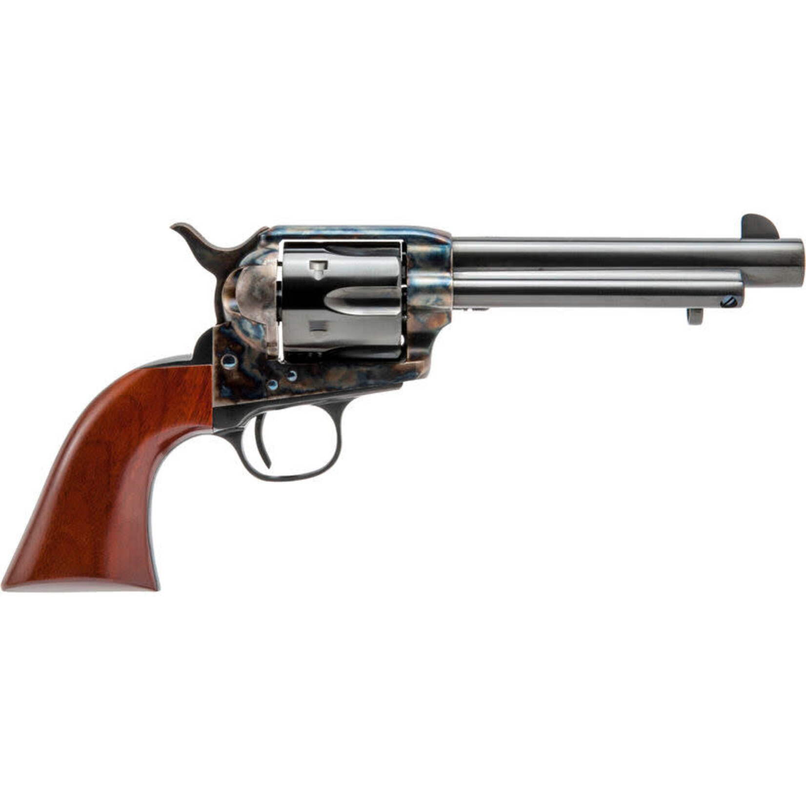 Cimarron Firearms Cimarron Model P 38 Special 357 Mag 6 Shot, 5.50" Blued Steel Barrel, Cylinder & Frame, Walnut Grip, Exposed Hammer