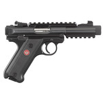 Ruger Ruger Mark IV Tactical 22 LR 4.40" Threaded Barrel 10+1, Blued Blued Alloy Steel, Aluminum Grip Frame With Checkered Polymer Grip, Top & Bottom Picatinny Rails, Ambidextrous Manual Safety, Optics Ready