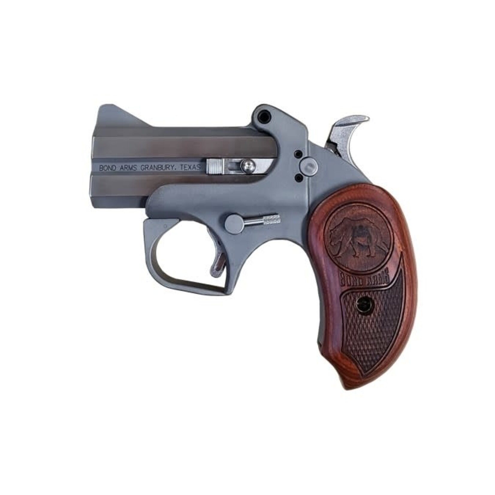 Bond Arms Bond Arms Grizzly 45 Colt (LC)/410 Gauge 2rd 3" Stainless Steel Double Barrel & Frame, Rebounding Hammer, Blade Front/Fixed Rear Sights, Rosewood Grips, Manual Safety