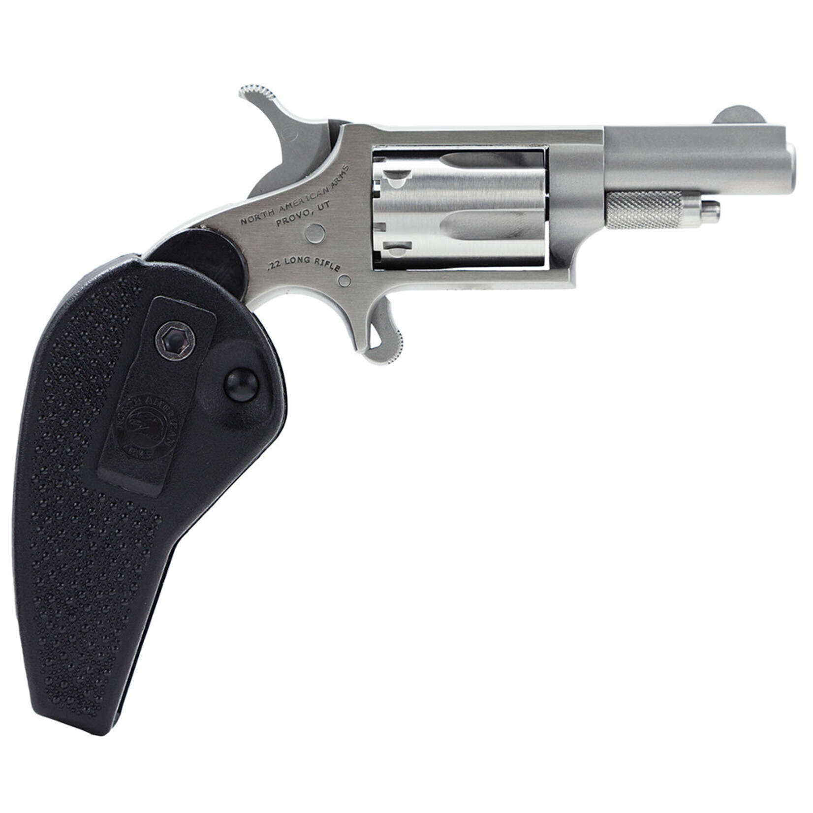 North American Arms North American Arms Mini-Revolver 22 LR 5 Shot 1.63" Barrel, Overall Stainless Steel Finish, Black Synthetic Holster Grip