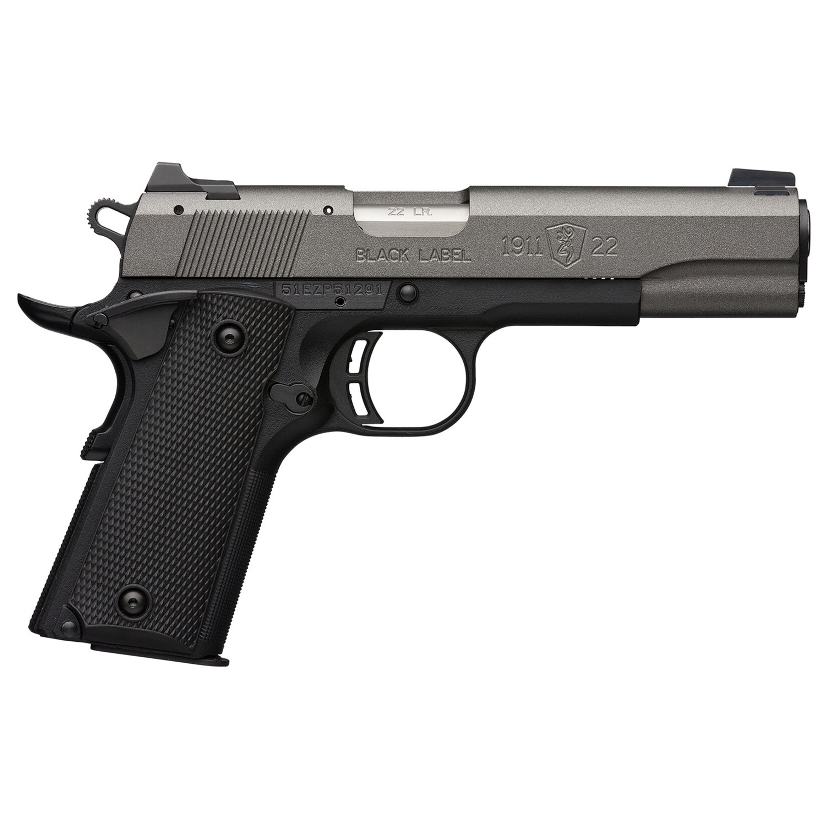Browning Browning 1911-22 Black Label Compact 22 LR 3.63" 10+1 Matte Black Tungsten Gray Cerakote Aluminum Slide Black Polymer Grip 3-Dot Steel Sights w/Picatinny Rail