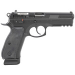 CZ CZ-USA CZ 75 SP-01 9mm Luger 18+1 4.60" Non-Tilted, Cold Hammer Forged Barrel, Black Inside Railed/Serrated Slide, Black Polycoat Steel w/Picatinny Rail/Serrated Trigger Guard & Beavertail Frame, Black Rubber Grips