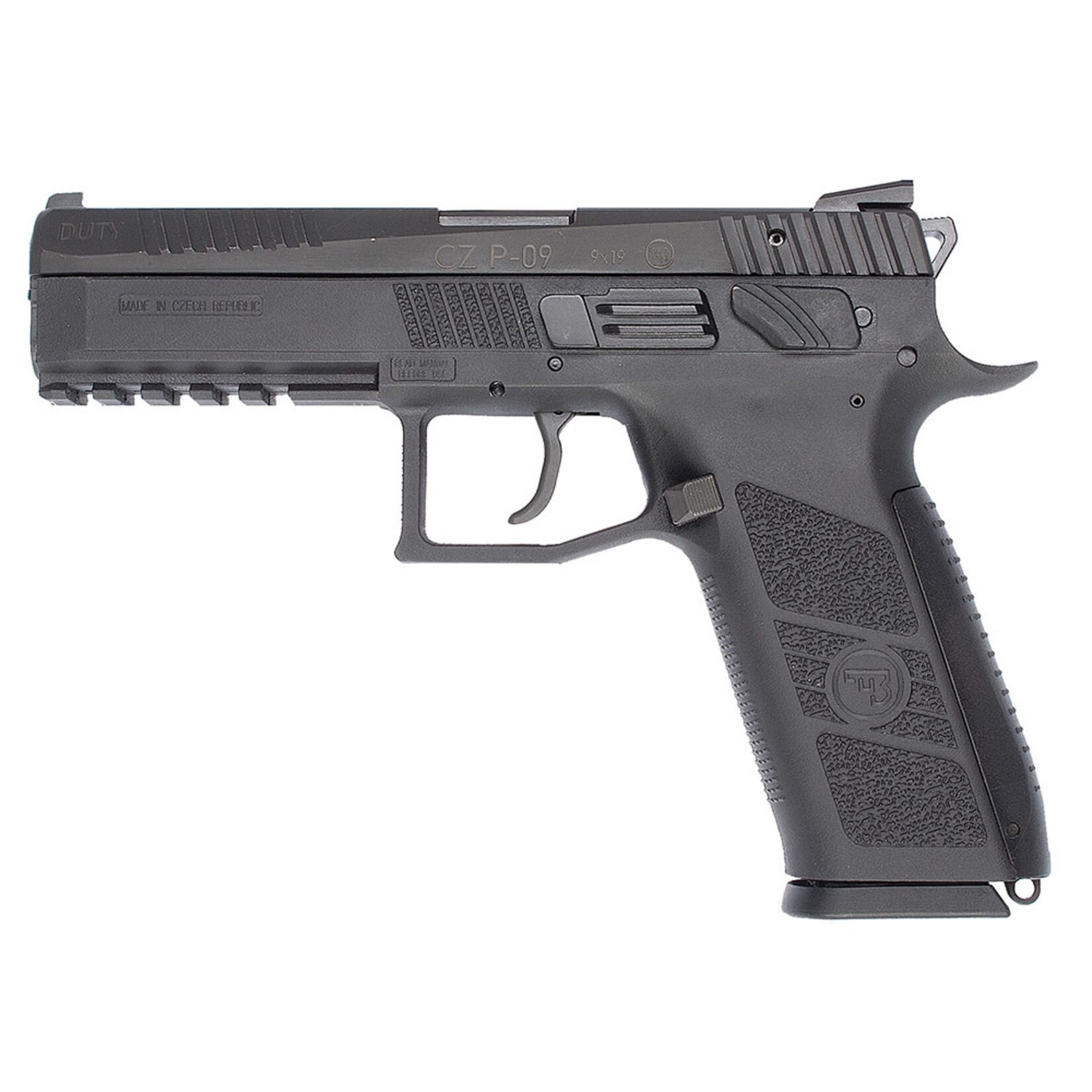 CZ CZ-USA P-09 9mm Luger 19+1 4.54" Cold Hammer Forged Barrel, Black Nitride Inside Railed Slide, Black Polymer Frame w/Picatinny Rail, Black Interchangeable Backstrap Grips