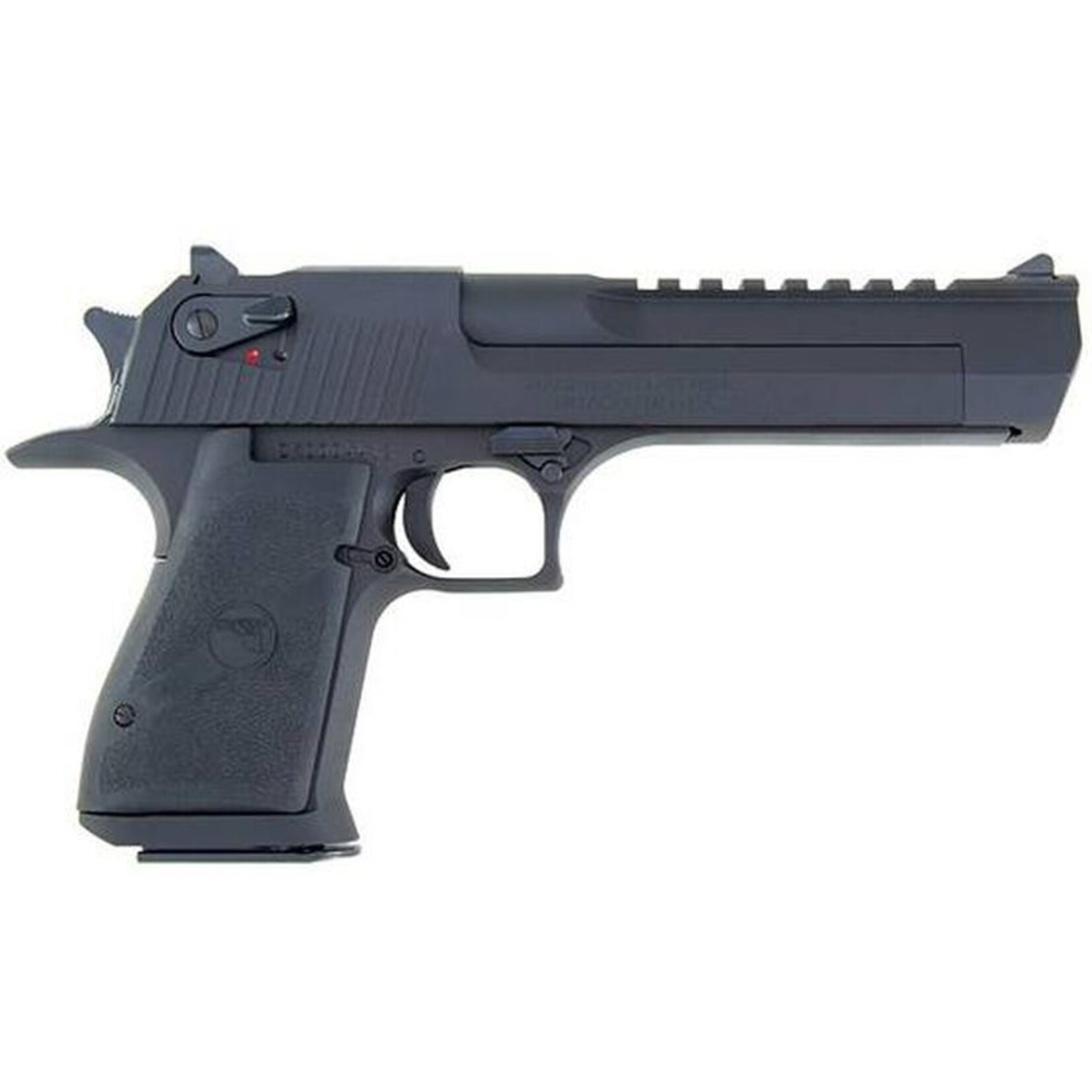 Magnum Research Magnum Research Desert Eagle Mark XIX 50 AE 7+1, 6" Black Carbon Steel w/Picatinny Rail Barrel, Black Serrated Carbon Steel Slide & Frame w/Beavertail, Black Rubber Grip, Ambidextrous Safety, Right Hand