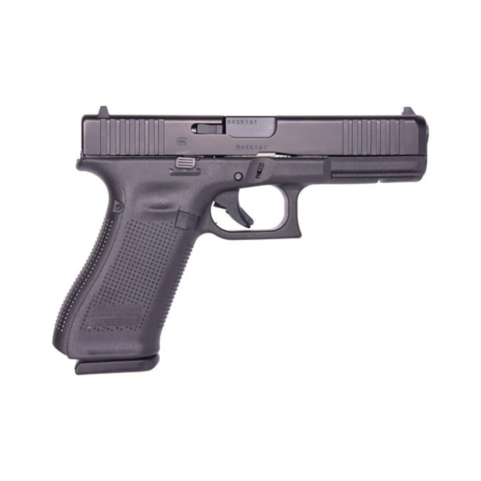 GLOCK Glock G17 Gen5 Full Size 9mm Luger 17+1 4.49" Black GMB Barrel, Black nDLC Serrated Slide, Black Polymer Frame w/Accessory Rail, Black Textured w/Interchangeable Backstrap Grip, Ambidextrous