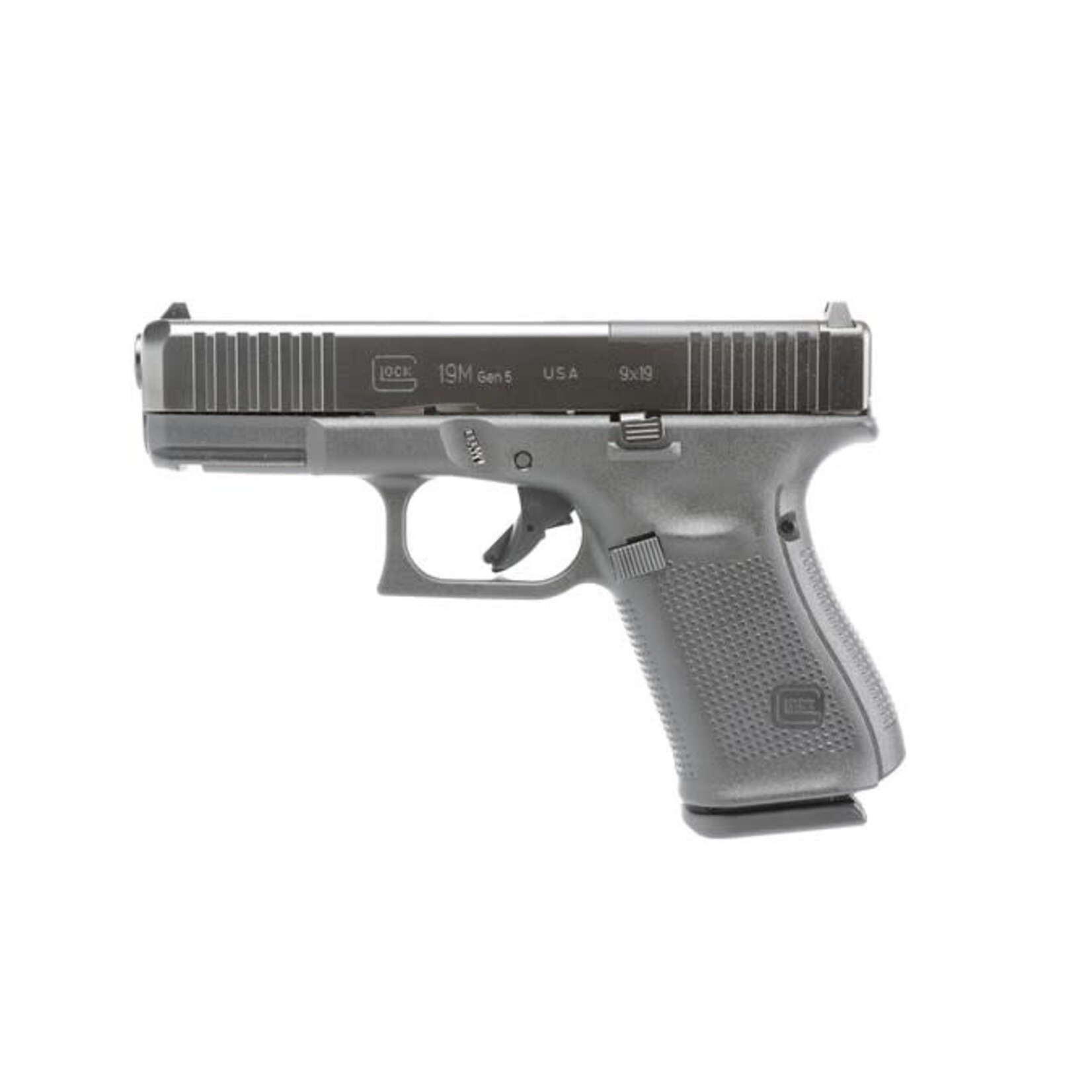 GLOCK Glock G19M Gen5 MOS 9mm Luger 15+1 4.02" Black Steel/Muzzle Crown Barrel/ Black nDLC MOS Cut/Serrated Slide/Black Polymer Frame w/Beavertail & Textured Polymer Grips Ambidextrous