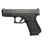GLOCK Glock G19 Gen5 Compact MOS 9mm Luger 4.02" 15+1 Overall Black Finish with nDLC Steel with Front Serrations & MOS Cuts Slide, Rough Texture Interchangeable Backstraps Grip & Fixed Sights
