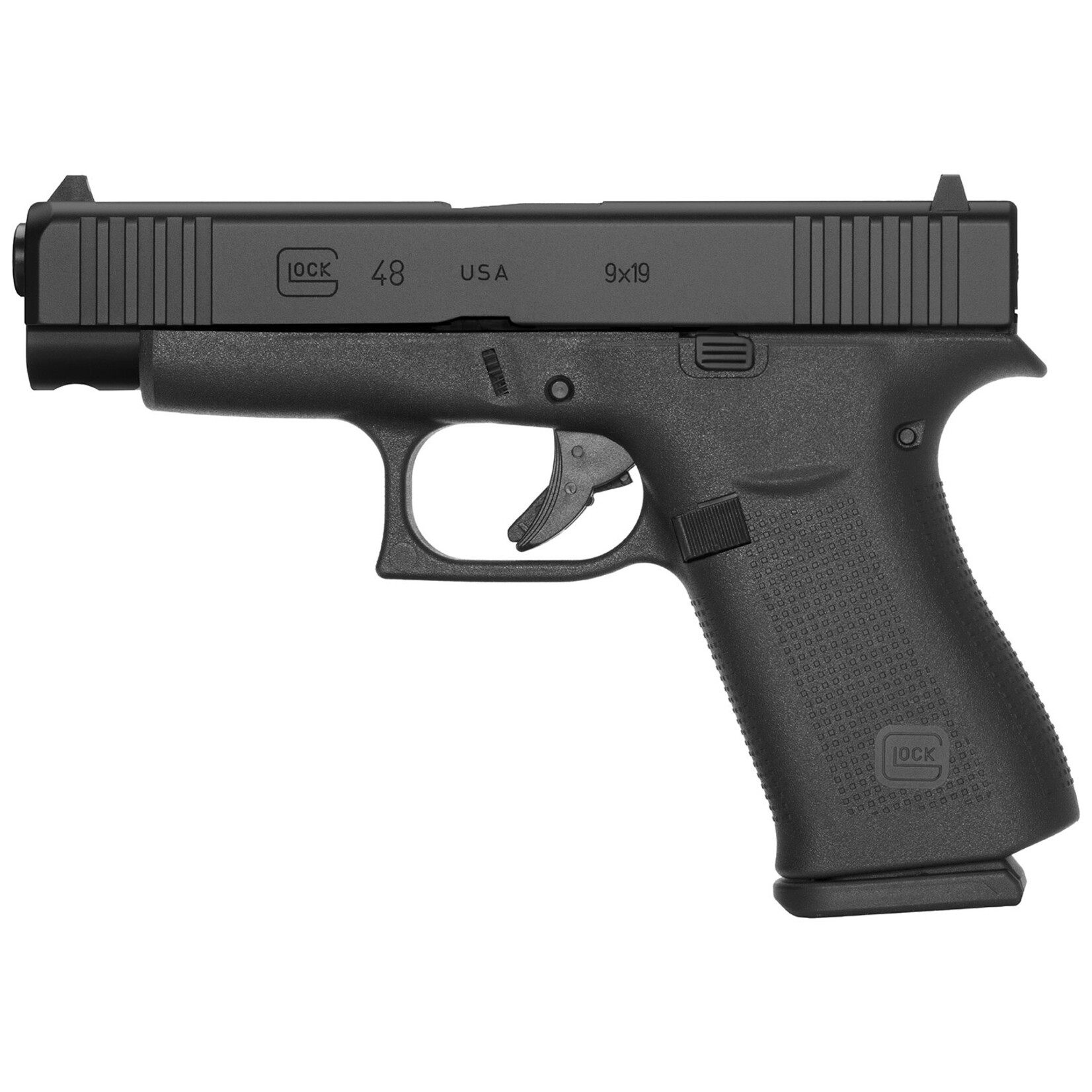 GLOCK Glock G48 Compact 9mm Luger 4.17" Glock Marksman Barrel 10+1, Black Slimline Frame & nDLC Slide, Textured Beavertail Grip, Reversible Mag. Catch, Safe Action Trigger (US Made)