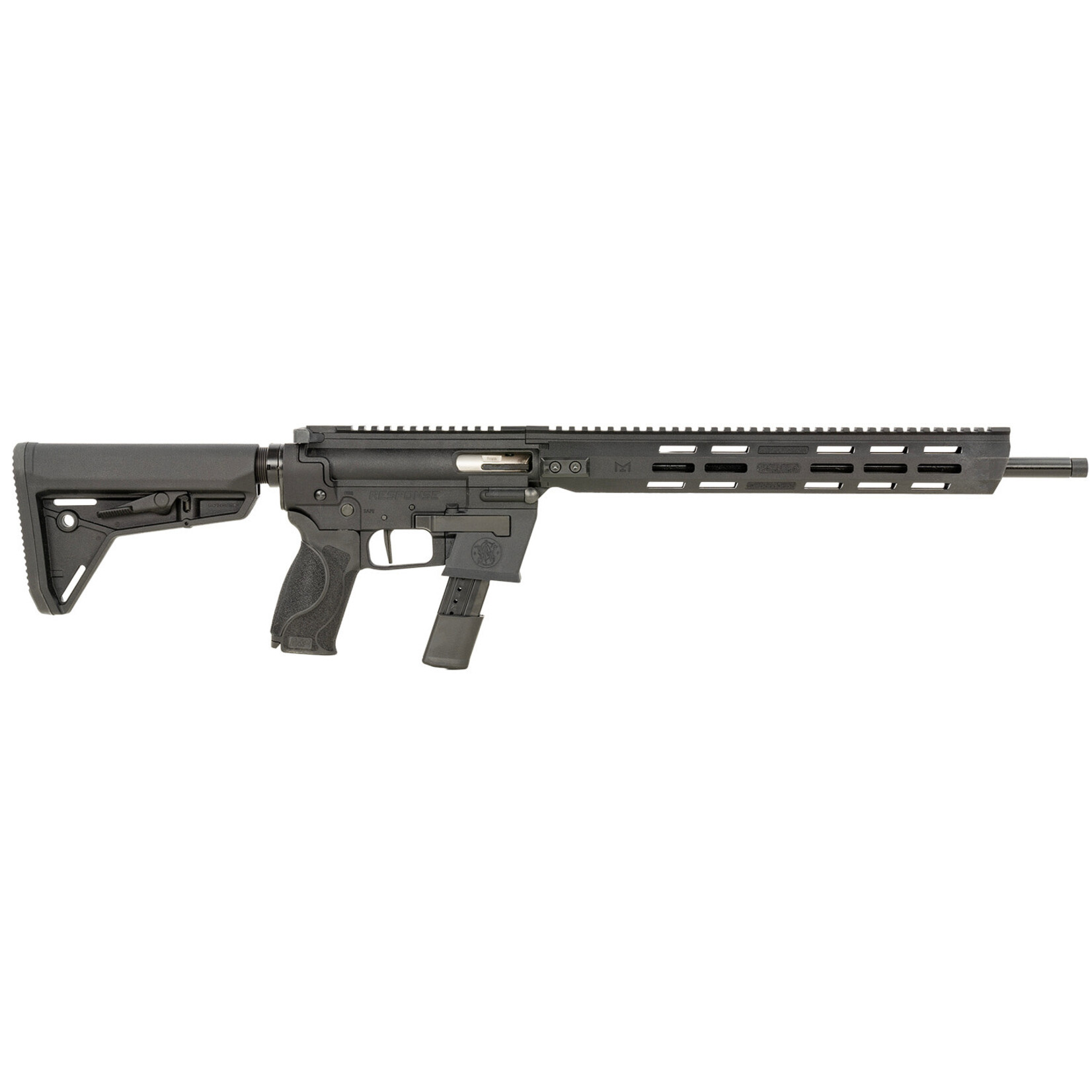 Smith & Wesson Smith & Wesson Response 9mm Luger 23+1 (2) 16.50" Threaded, Black, M-LOK Handgaurd, Interchangeable Backstrap Grip, Flat Face Trigger, Interchangeable FLEXMAG Mag Well Adapter (2)