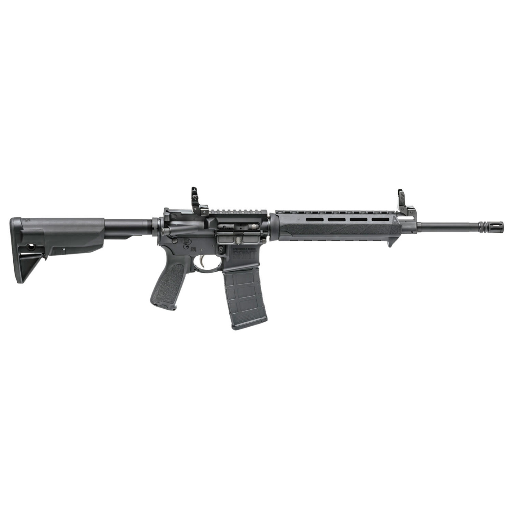 Springfield Armory Springfield Armory SAINT 5.56x45mm NATO 30+1 16" CMV Barrel w/Melonite Finish, Hard Coat Anodized Receiver, Bravo Co. Mod 0 Stock/Mod 3 Grip/PMCR M-Lok Handguard, Pinned Picatinny Gas Block, Nickel Boron Coated Trigger